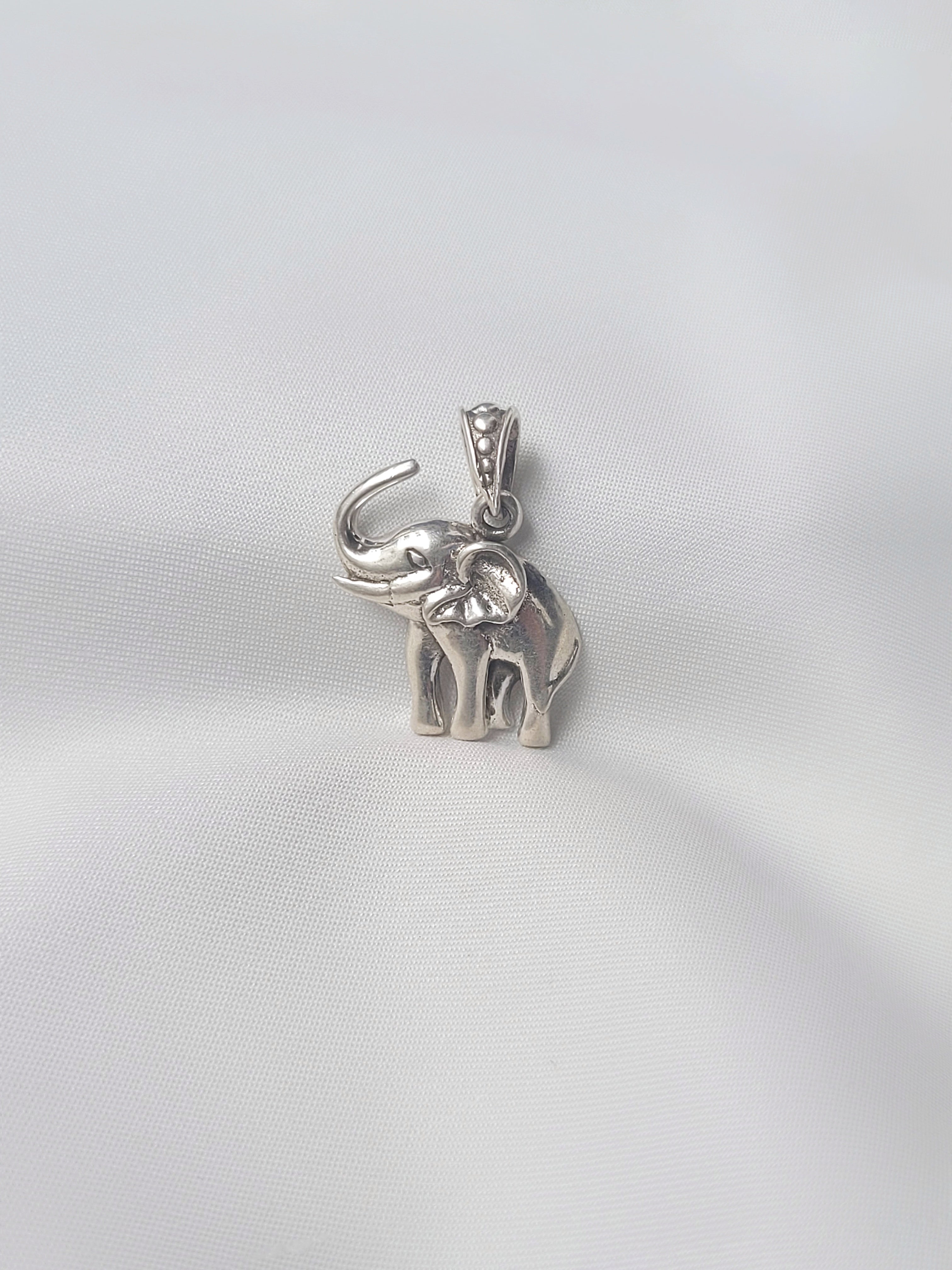 Elephant Blessings 92.5 Silver Pendant (Without Chain) - Handcrafted
