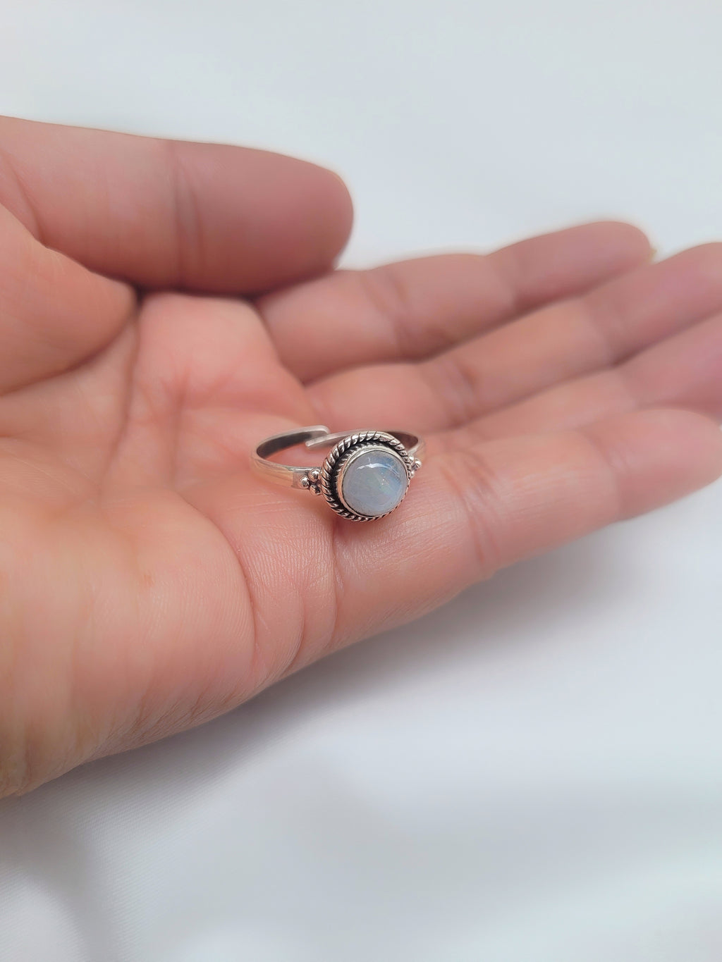 Moon Whisper Adjustable 92.5 Silver Handcrafted Ring