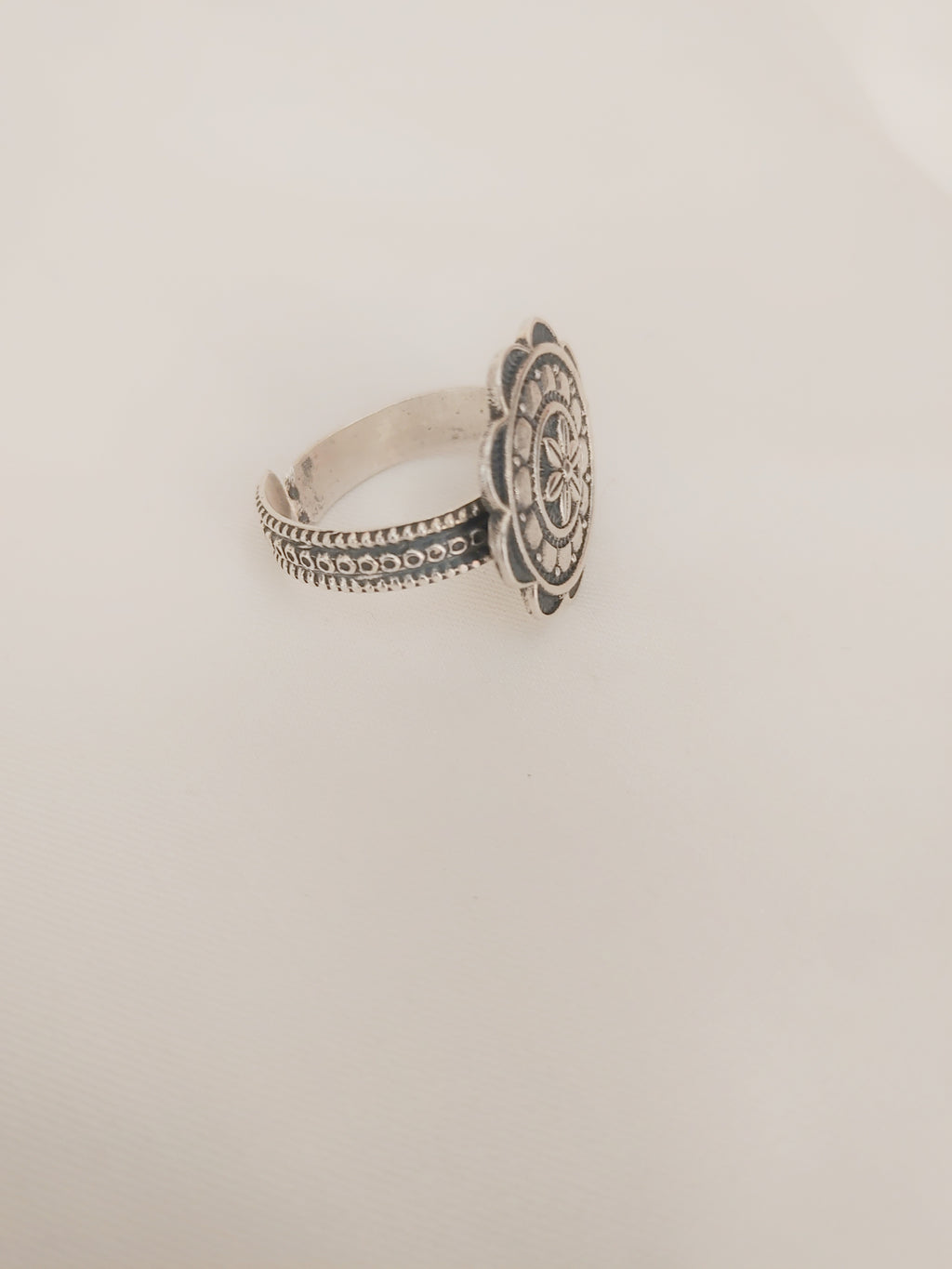 Padmaraga Mandala 92.5 Silver Adjustable Ring
