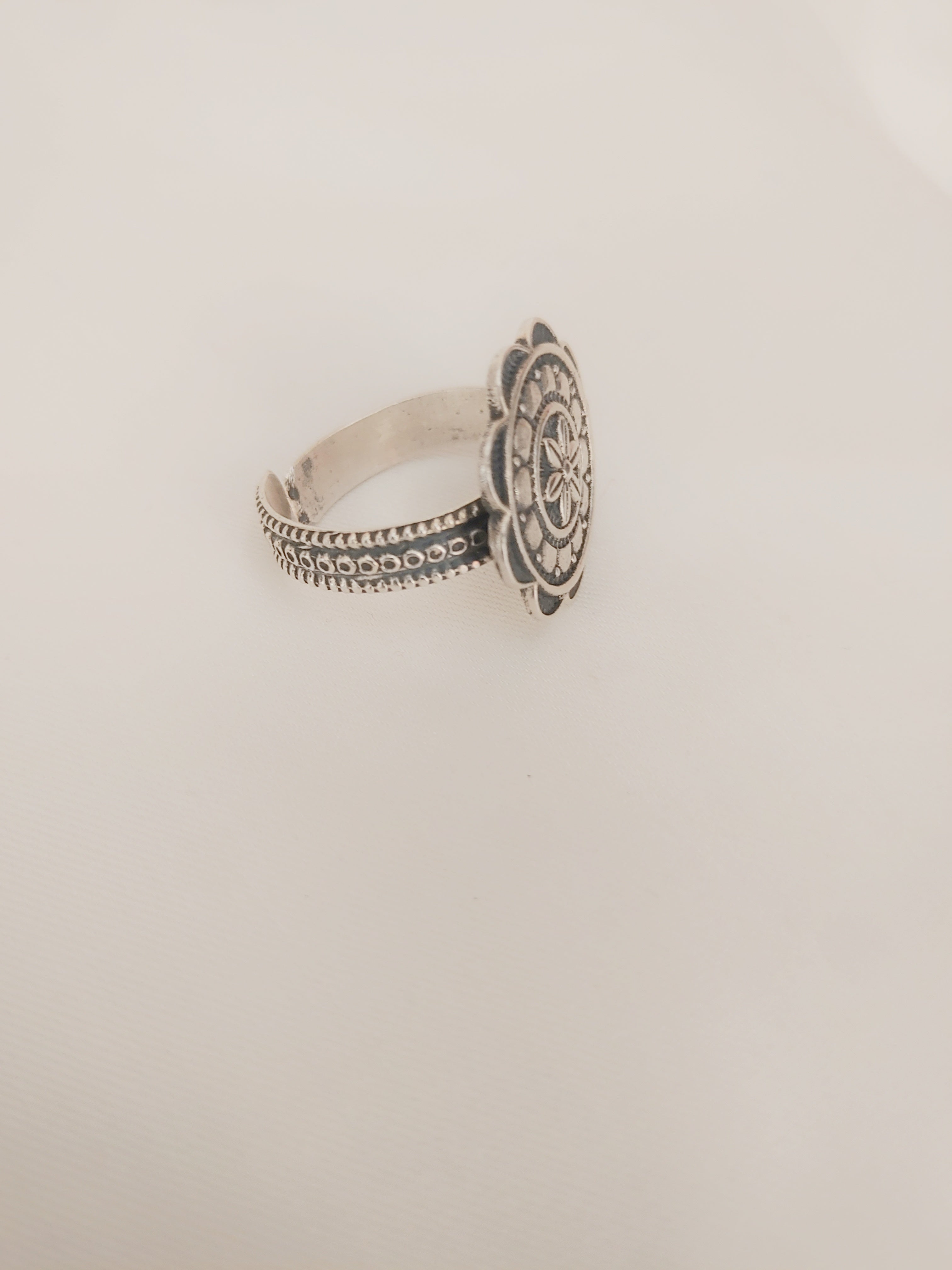 Padmaraga Mandala 92.5 Silver Adjustable Ring