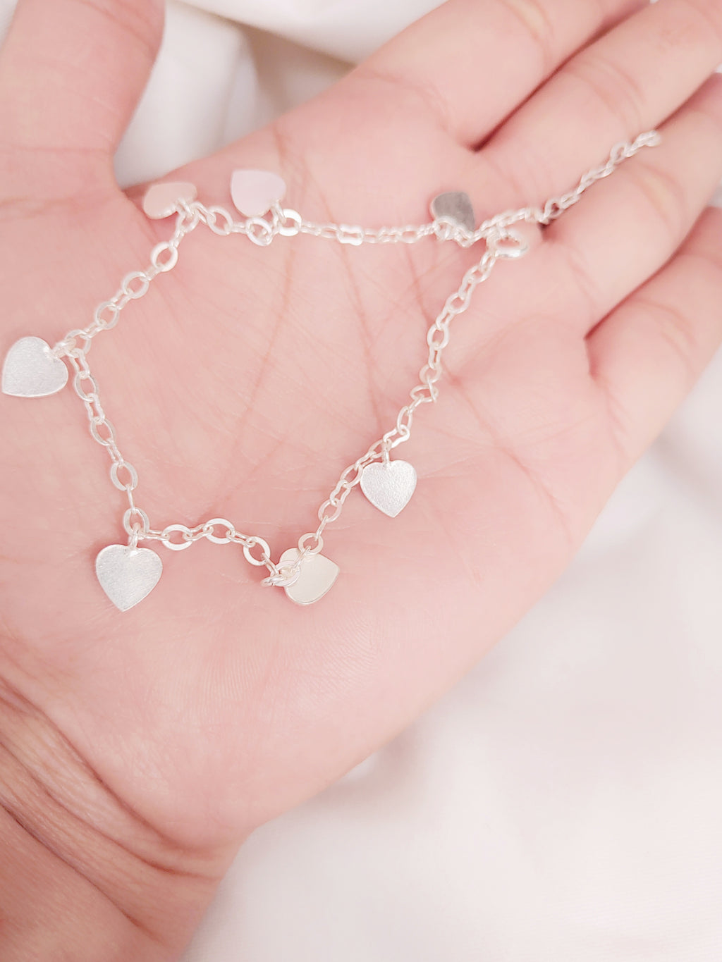 Sagarika – Heart Charm Bracelet 92.5 Silver
