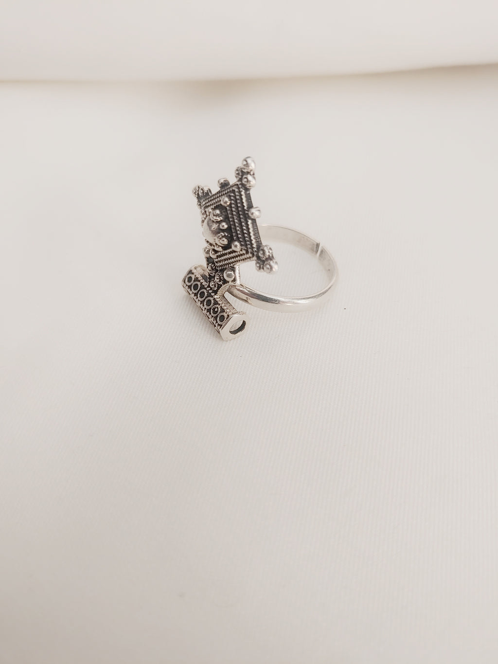 Mandakini Traditional 92.5 Silver Adjustable Ring