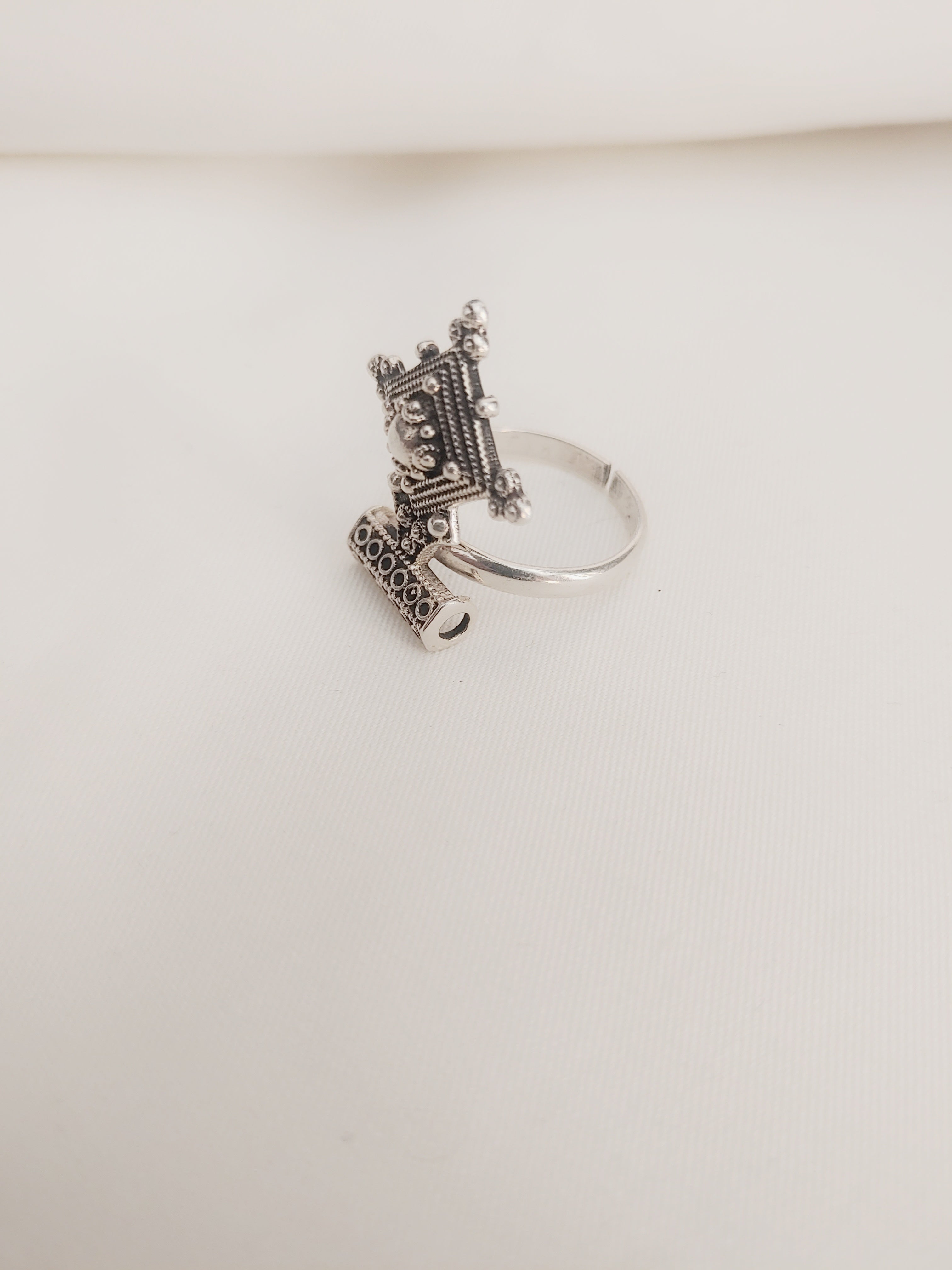 Mandakini Traditional 92.5 Silver Adjustable Ring