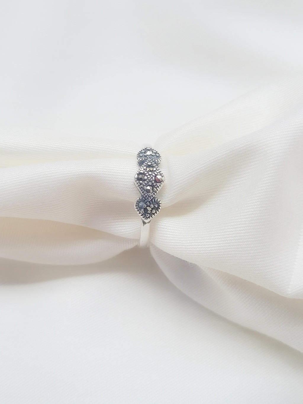 Marcasite Twilight Leaf 92.5 Silver Ring