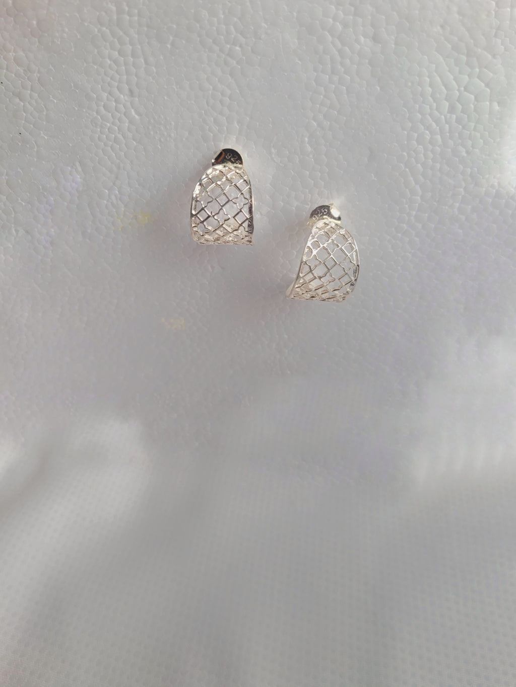 Mesh Mirage 92.5 Silver drops Studs - Handcrafted