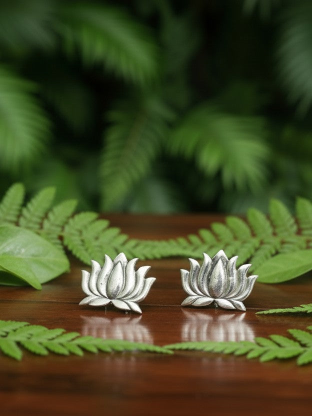 Kamalika Chitai Studs 92.5 Silver Earrings - Handcrafted