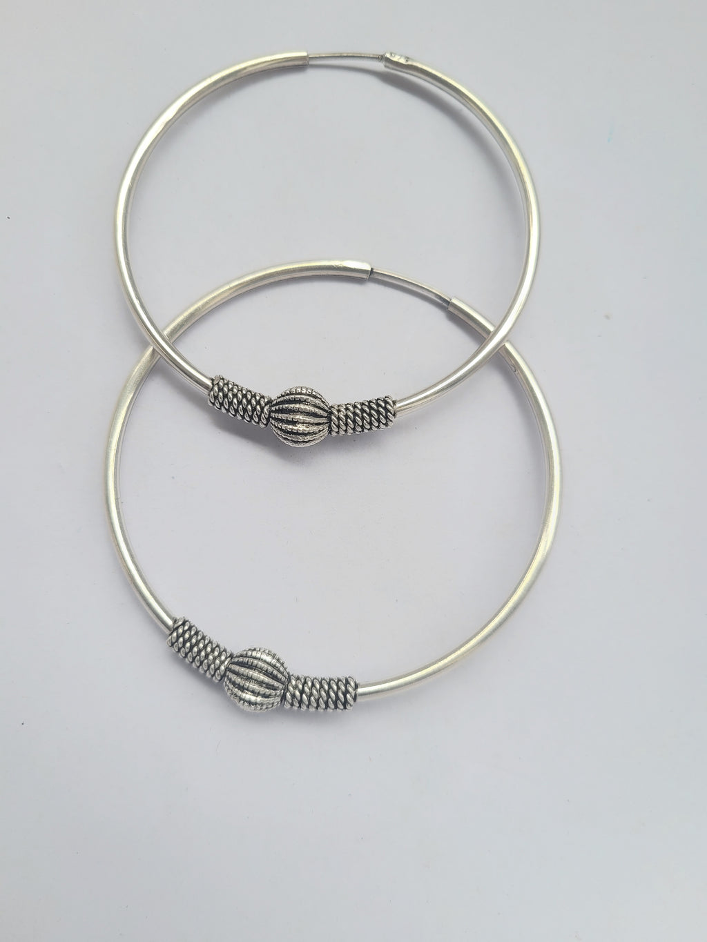 Vritika 92.5 Silver Statement Hoop Earrings