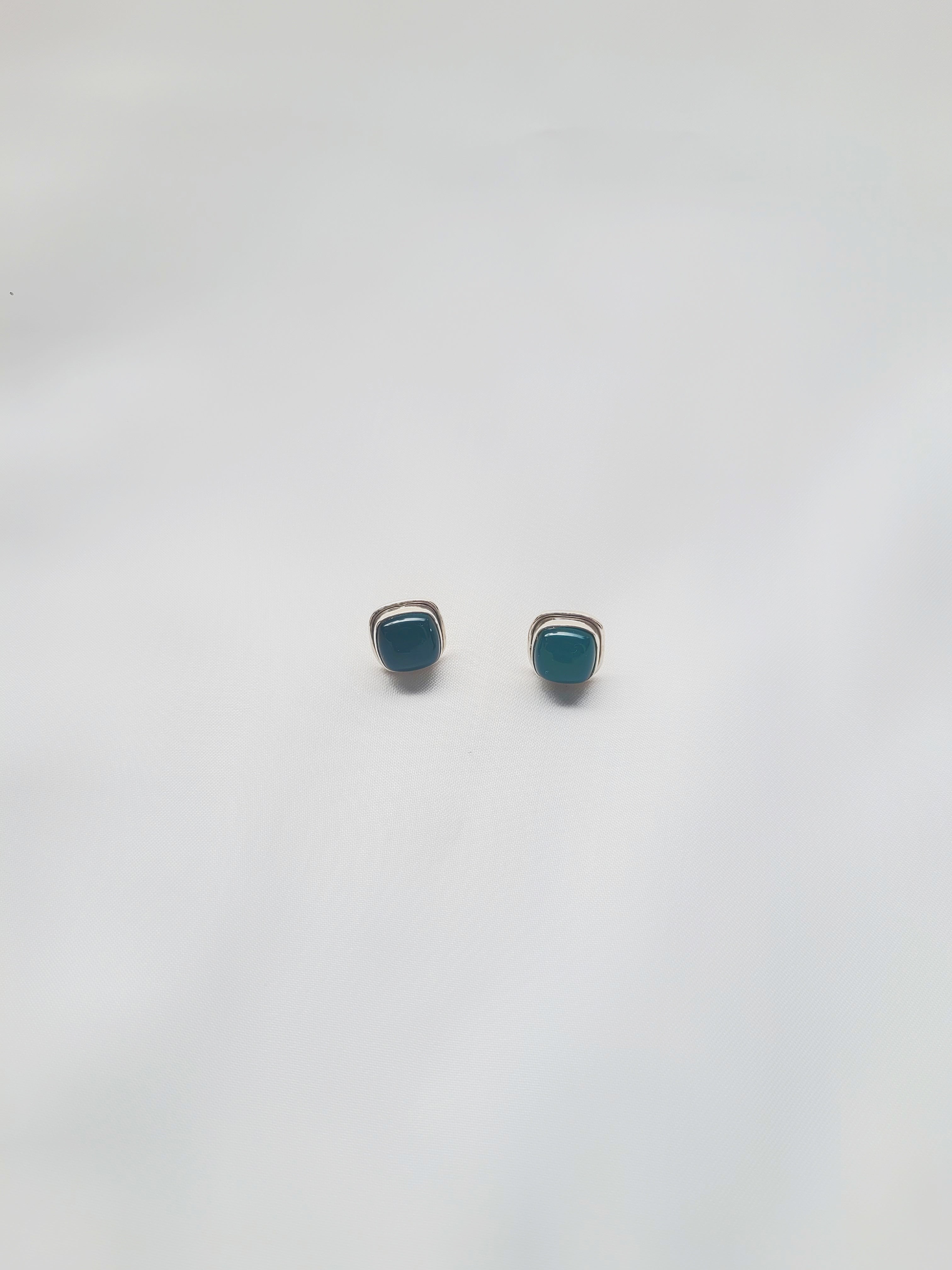 Emerald Glow Studs 92.5 Silver Studs - Handcrafted