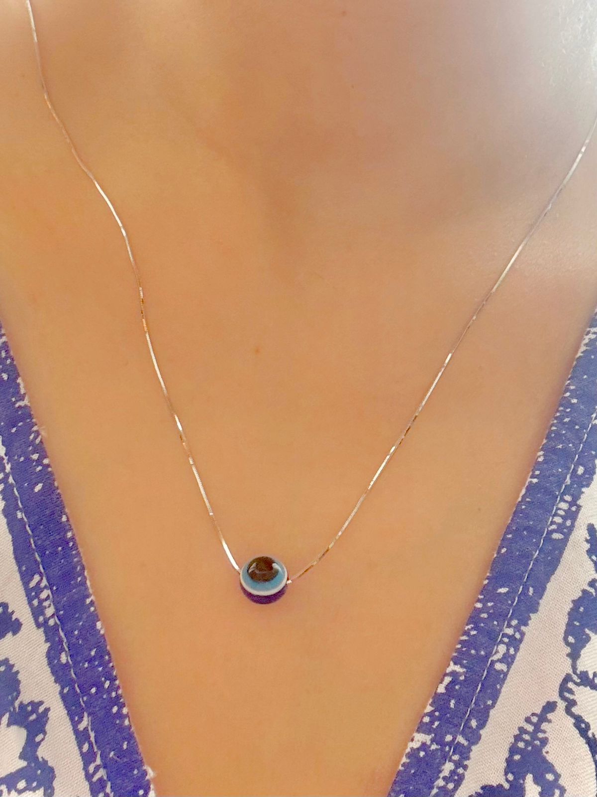 Evil Eye - Handcrafted 92.5 Silver Pendant With Chain