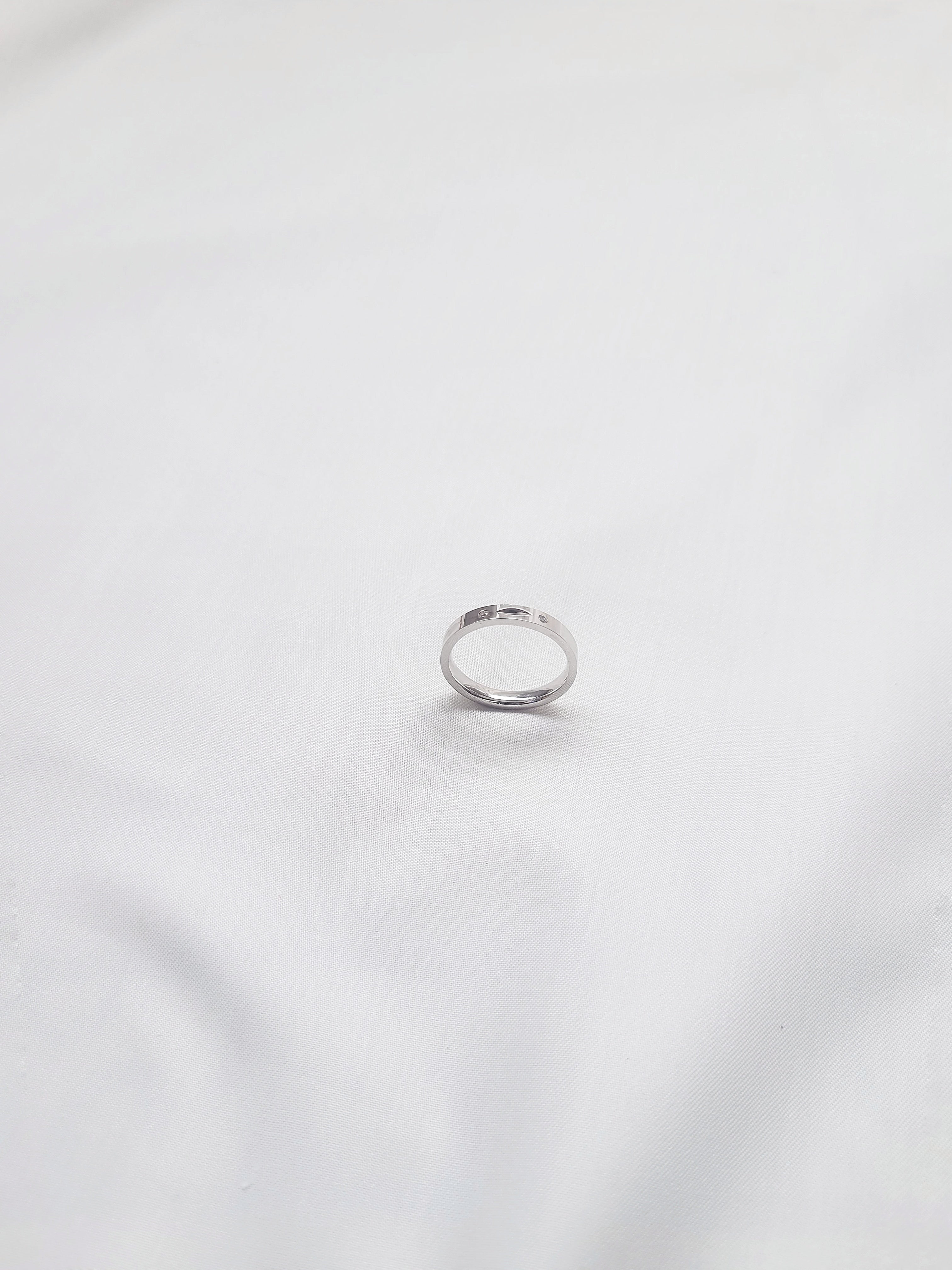 Leaf Line Glow Band 92.5 Silver Ring