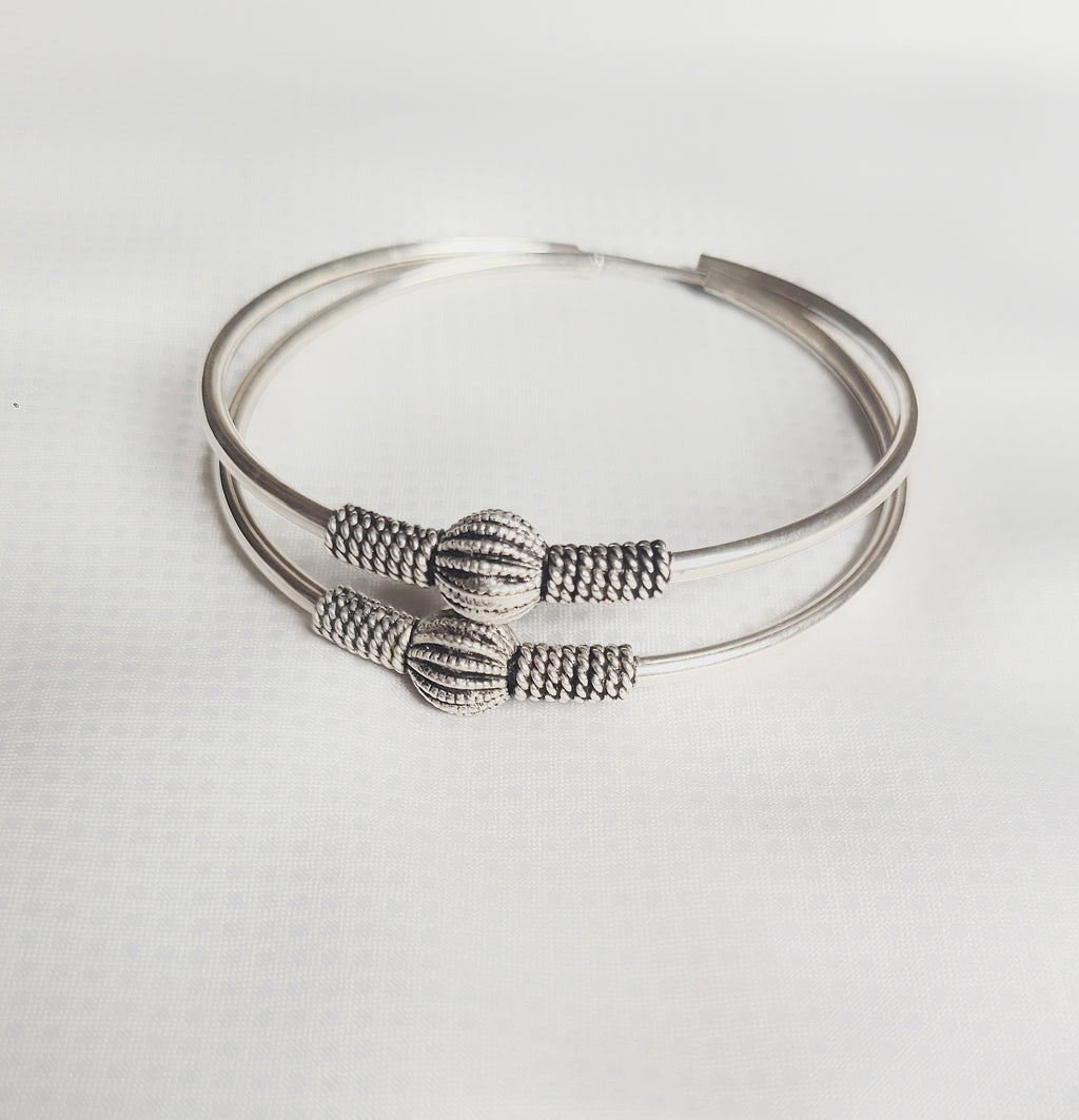 Vritika 92.5 Silver Statement Hoop Earrings