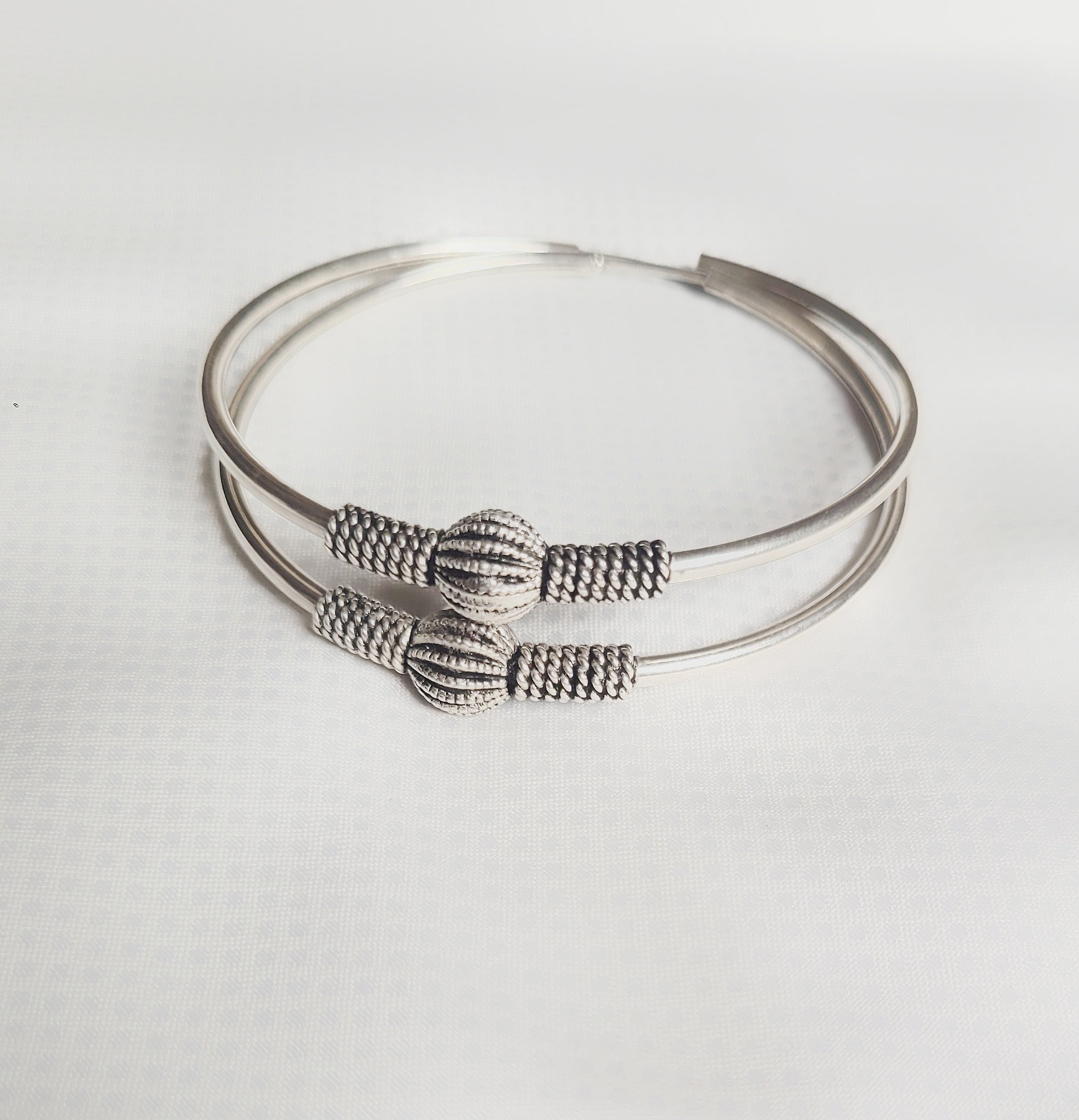 Vritika 92.5 Silver Statement Hoop Earrings