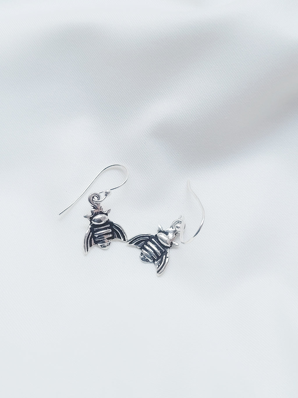 Bee Charm 92.5 Silver Drop Earrings - Handcrafted