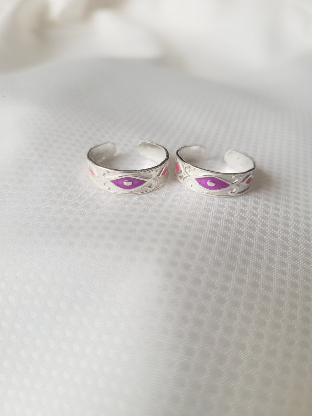 Infinity Leaf 92.5 Silver Toe Rings - Pair