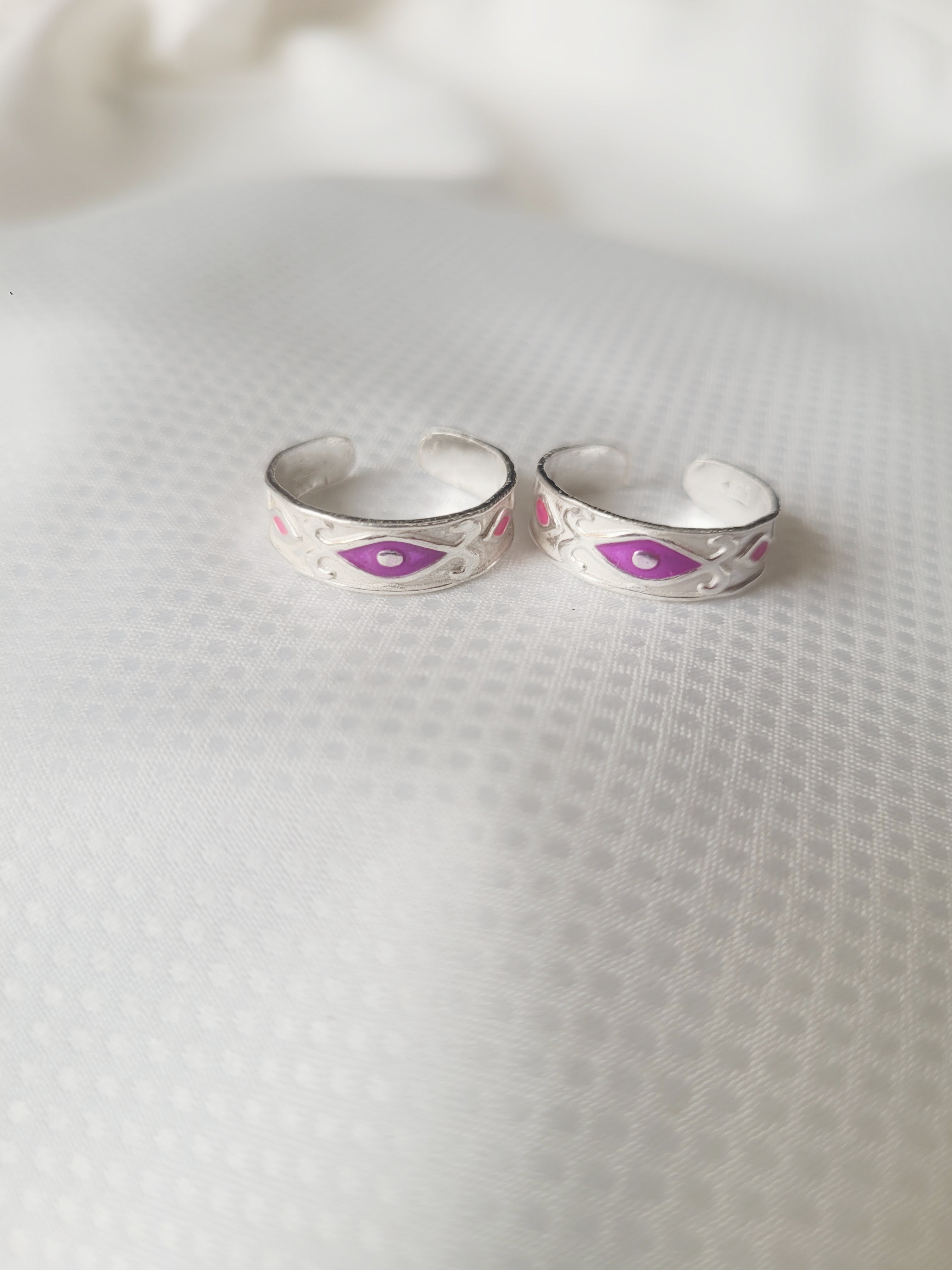 Infinity Leaf 92.5 Silver Toe Rings - Pair