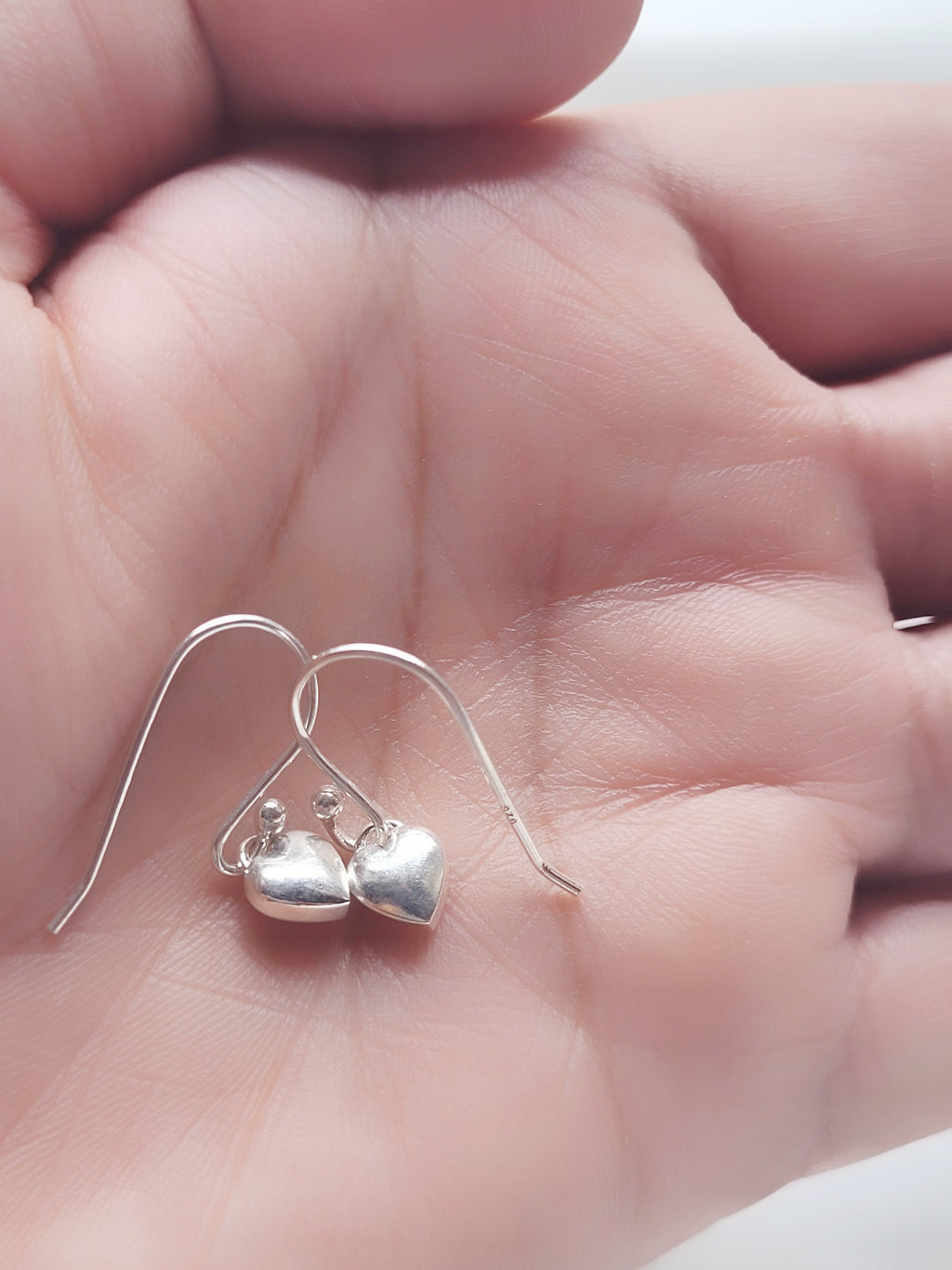 Little Heart 92.5 Silver Drop Earrings - Handcrafted