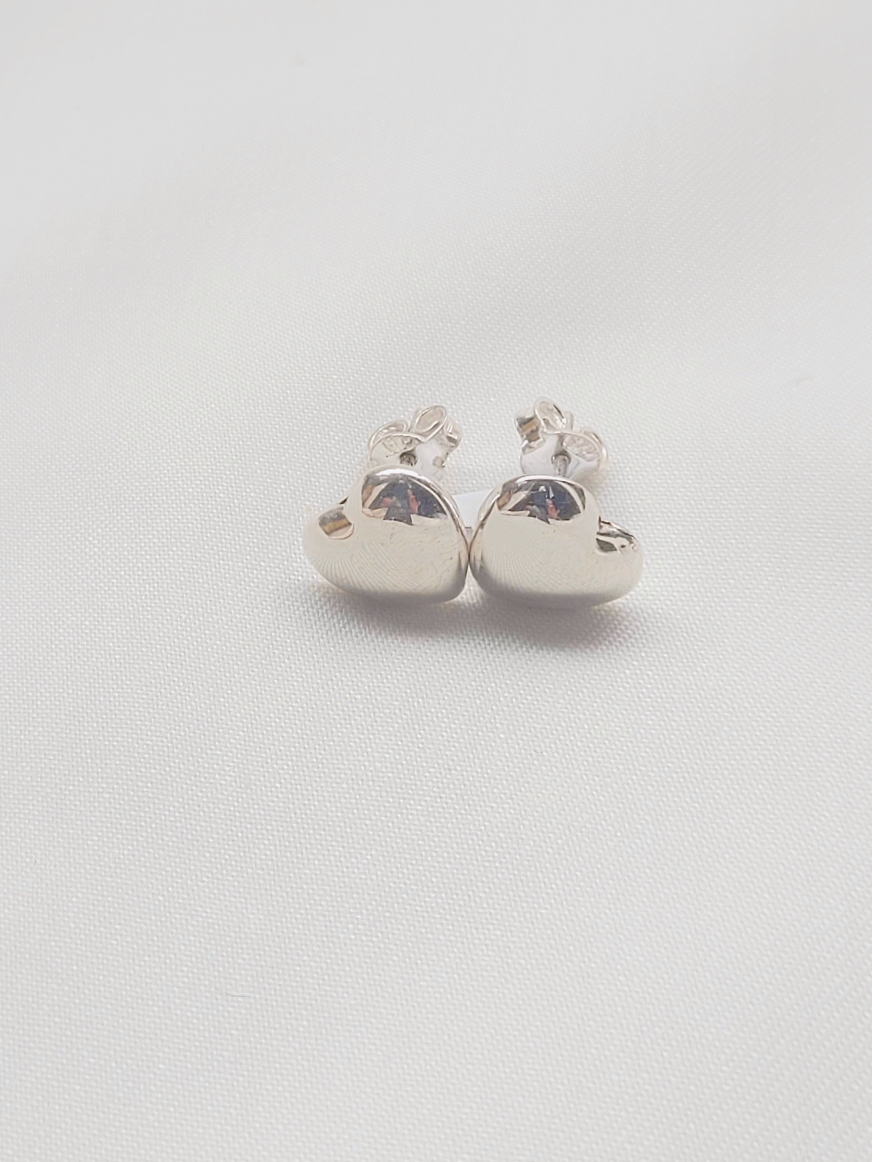Silver Heart Studs 92.5 Silver Studs - Handcrafted