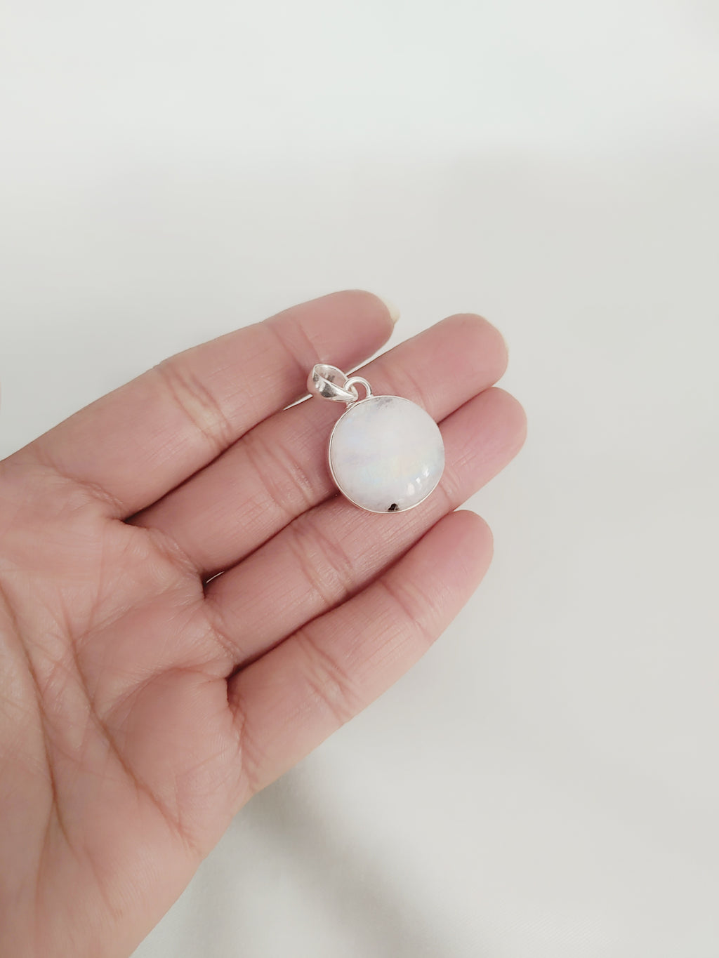 Chandra - Moonstone 925 Silver Handcrafted Pendant (Without Chain)