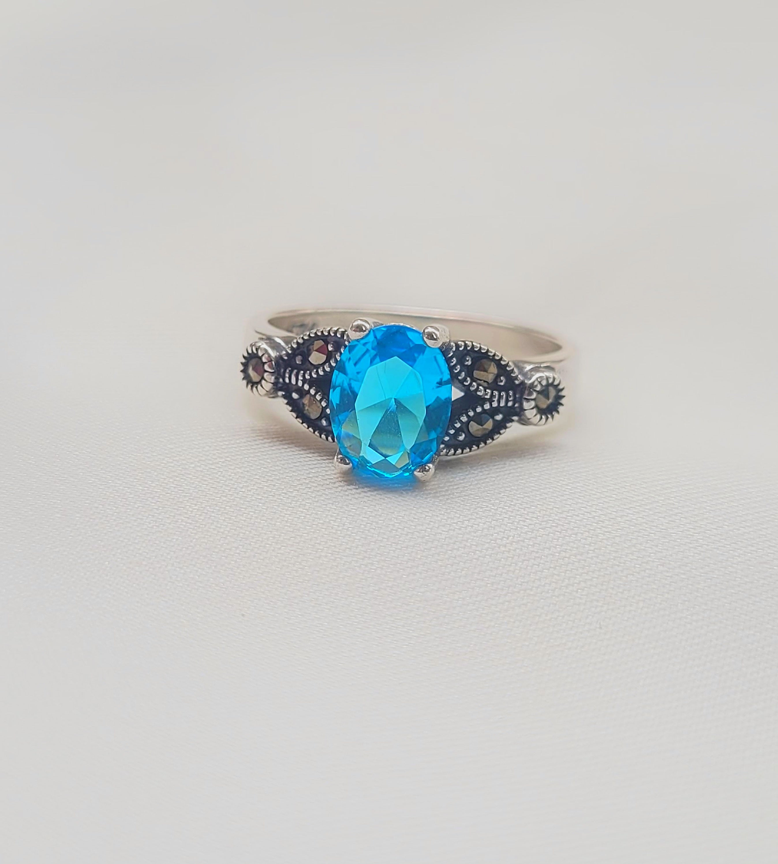 Marcasite Ocean Flame 92.5 Silver Ring