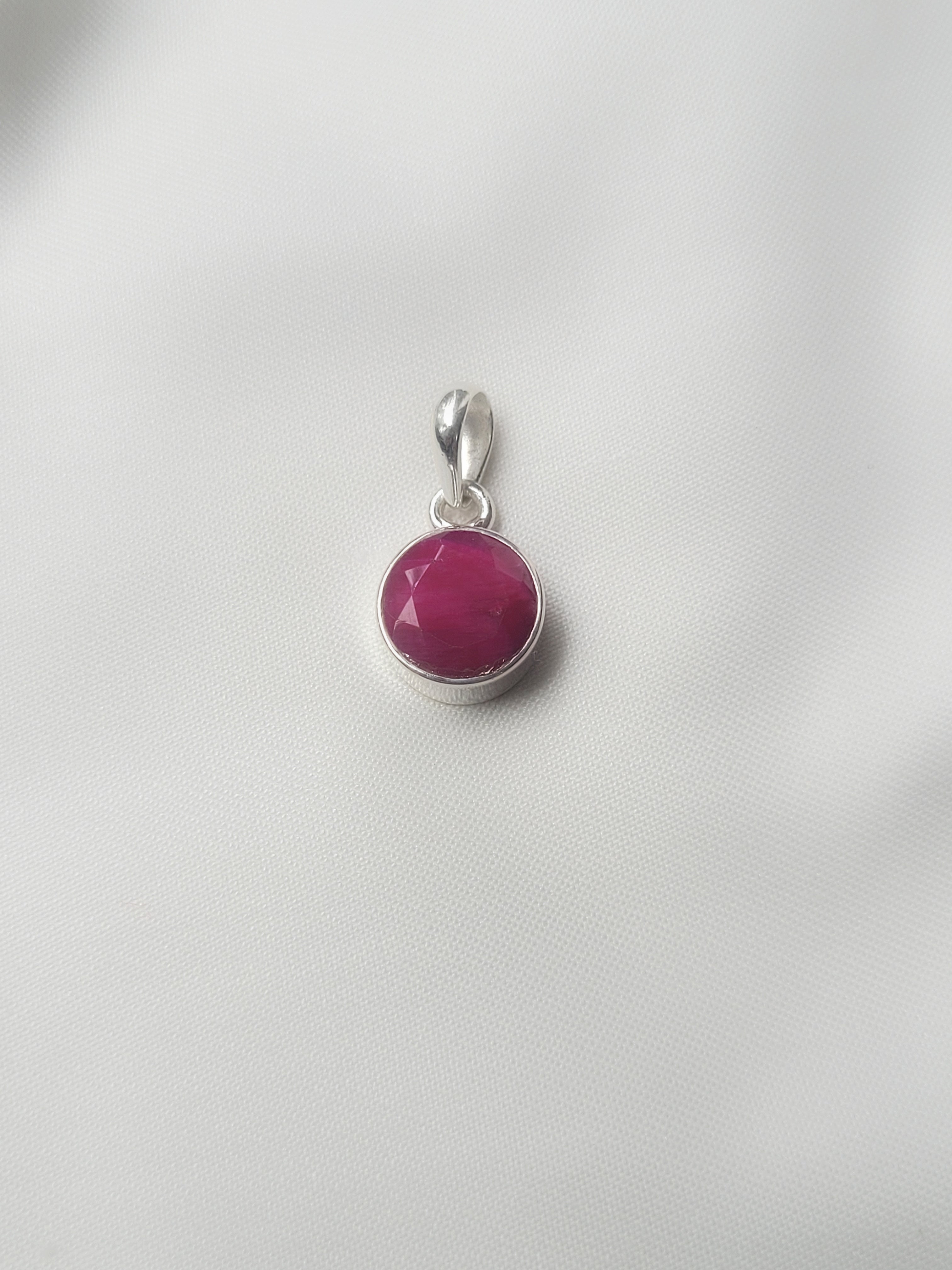 Ruby Radiance 92.5 Silver Pendant (Without Chain)