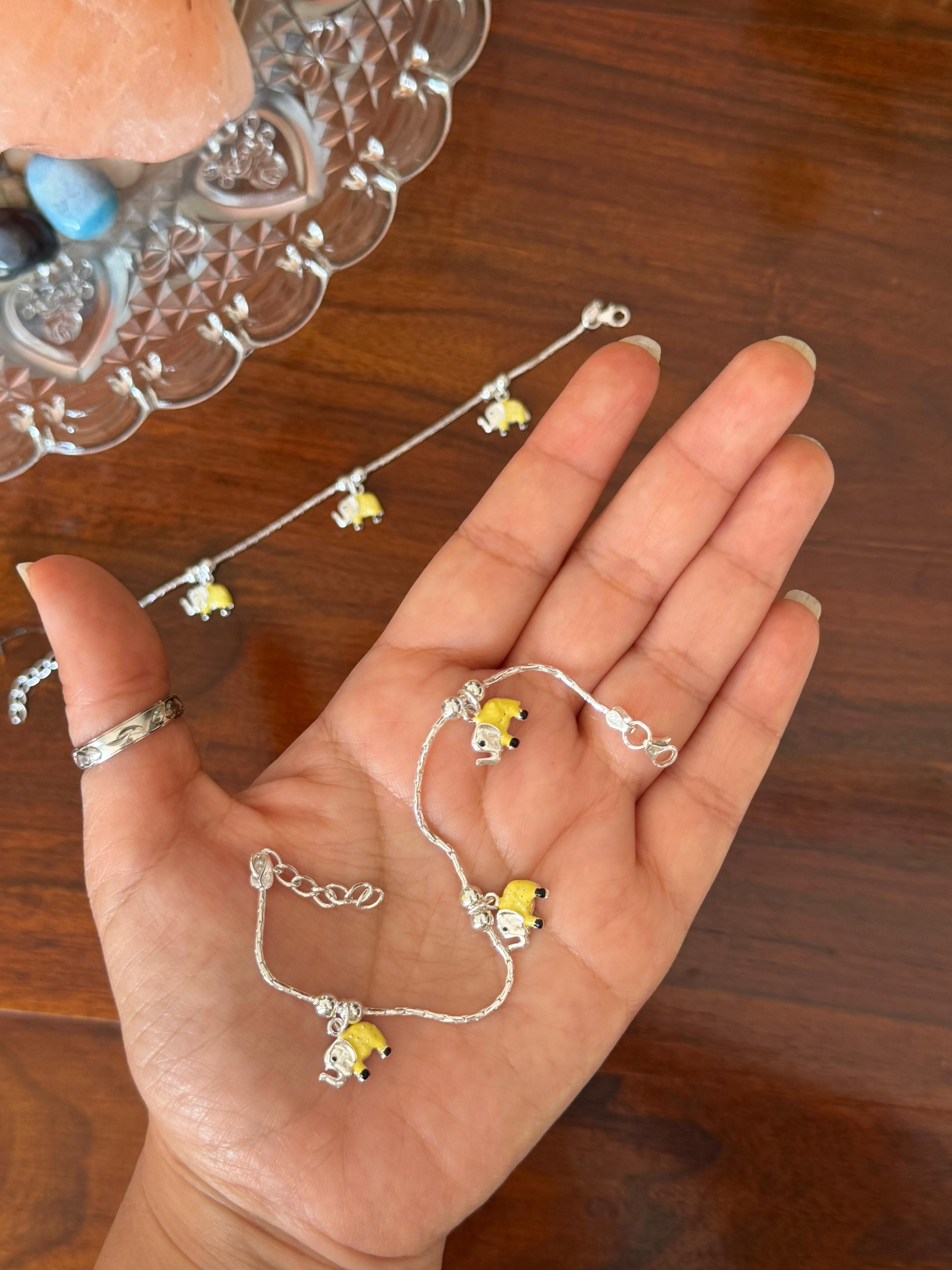Gannu Little Steps - 92.5 Silver Anklets for Kids