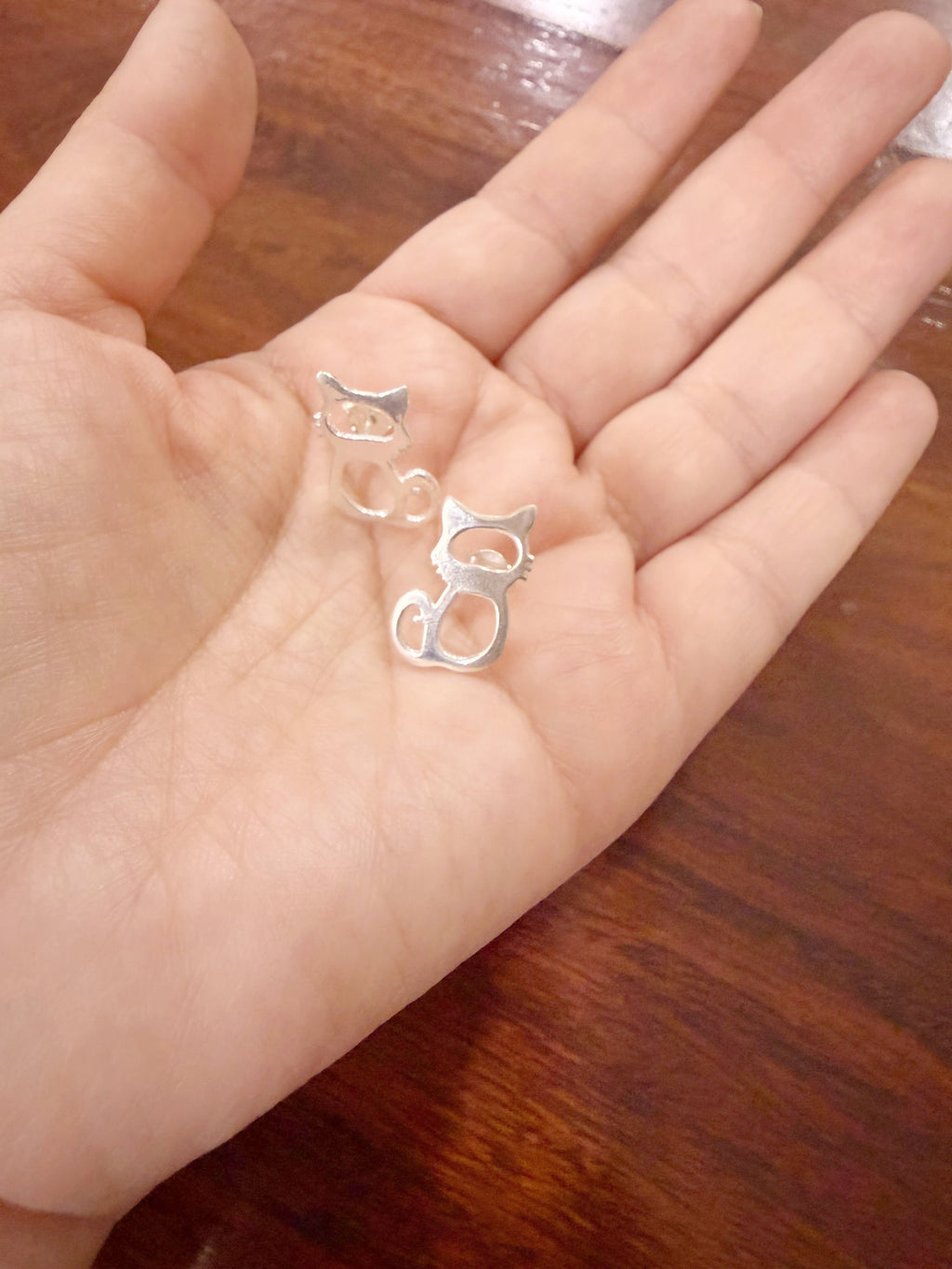 Meow Niyo - 925 Silver Handcrafted Cat Stud Earrings