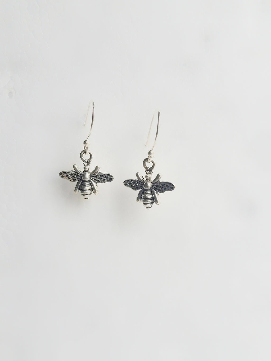 Buzzing Beauty 92.5 Silver Drop Bee Earrings -Handcrafted