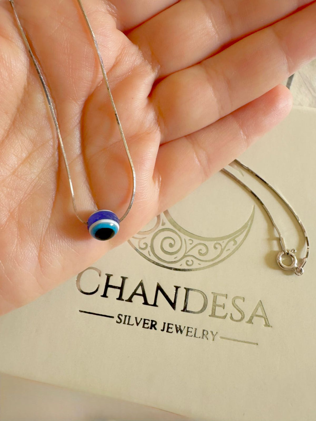 Evil Eye - Handcrafted 92.5 Silver Pendant With Chain