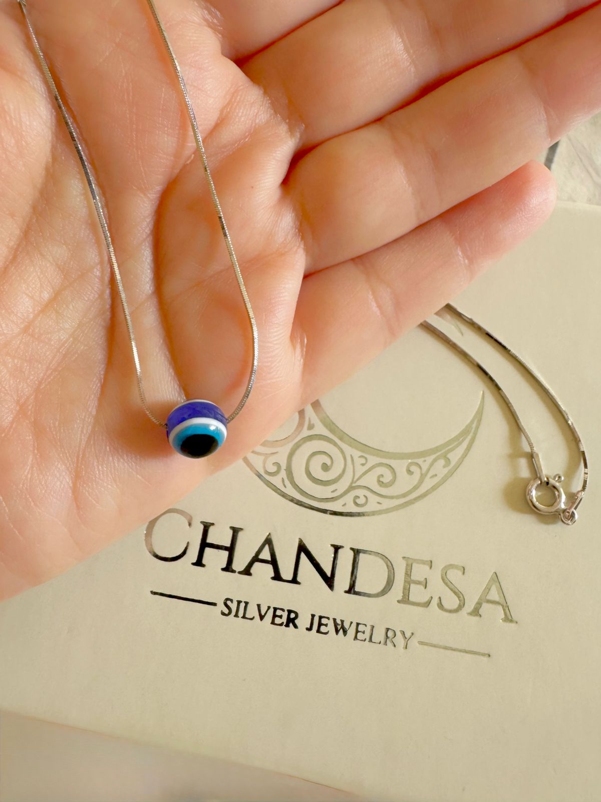 Evil Eye - Handcrafted 92.5 Silver Pendant With Chain