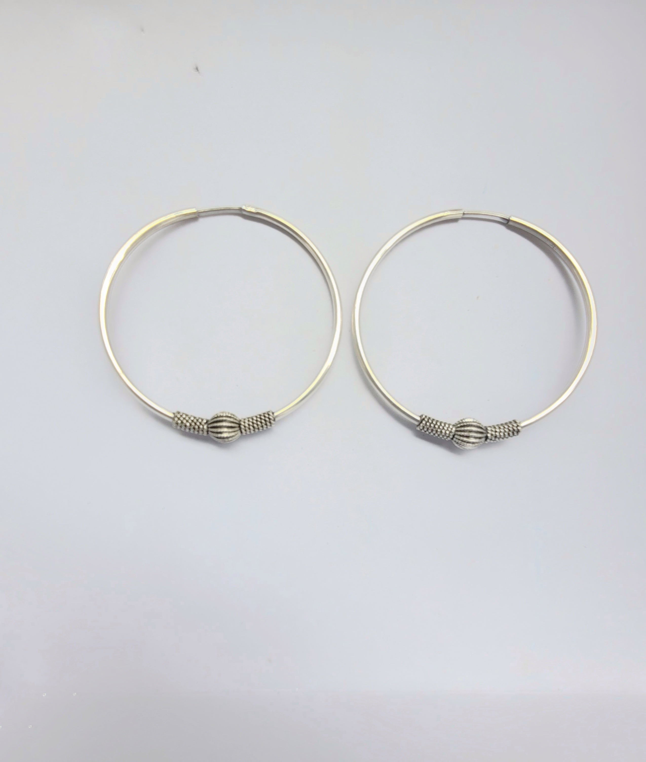 Vritika 92.5 Silver Statement Hoop Earrings
