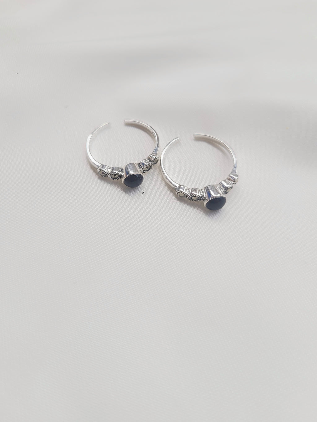 Marcasite Royal Midnight Toe Rings 92.5 Silver - Pair