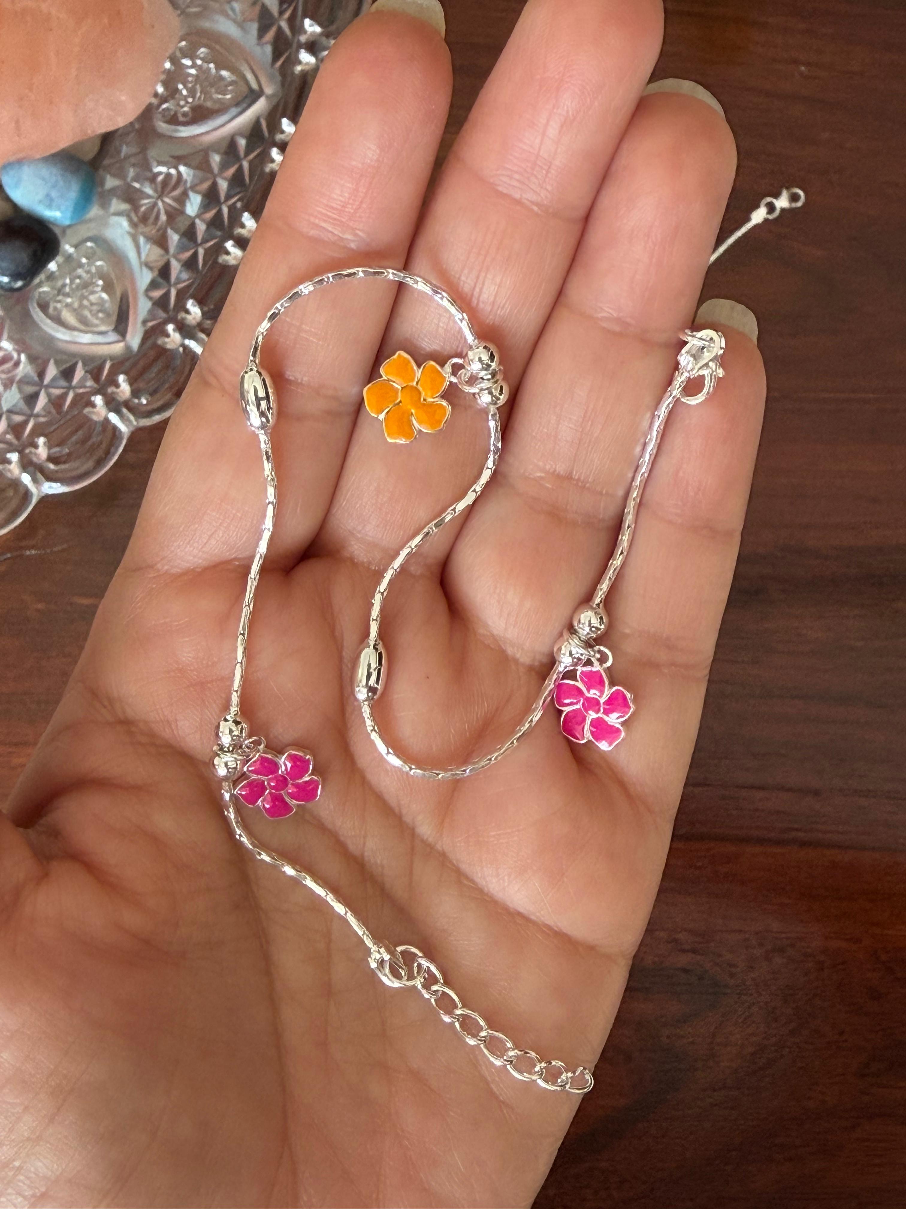 Gulnaar 92.5 Lightweight Silver Anklet - Pair