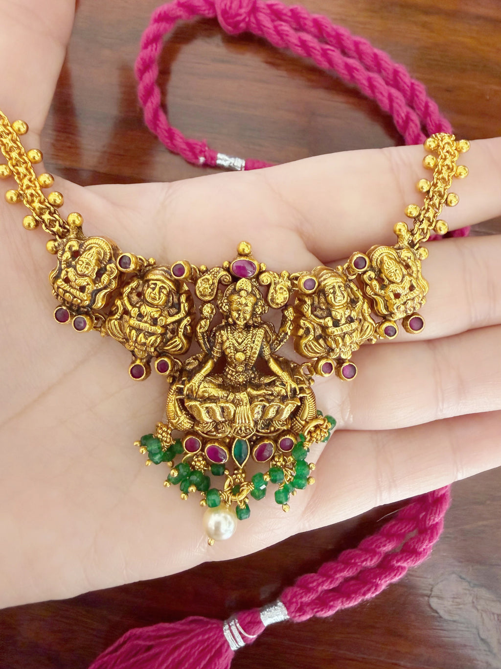 Shrivalli Haar - 925 Silver Gold Plated Temple Necklace