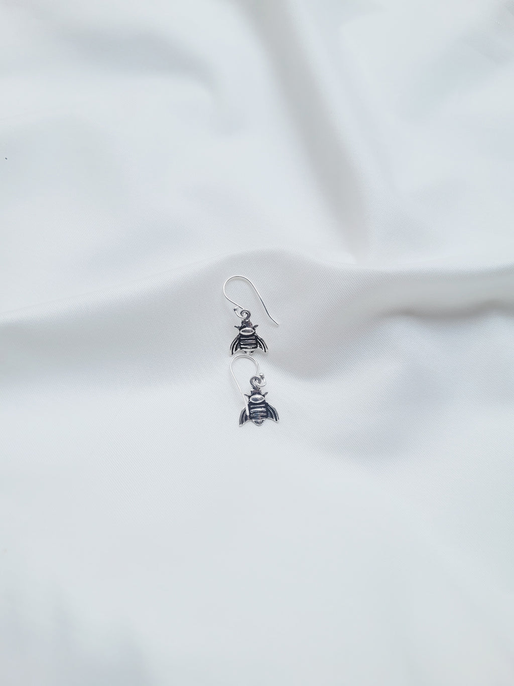 Bee Charm 92.5 Silver Drop Earrings - Handcrafted