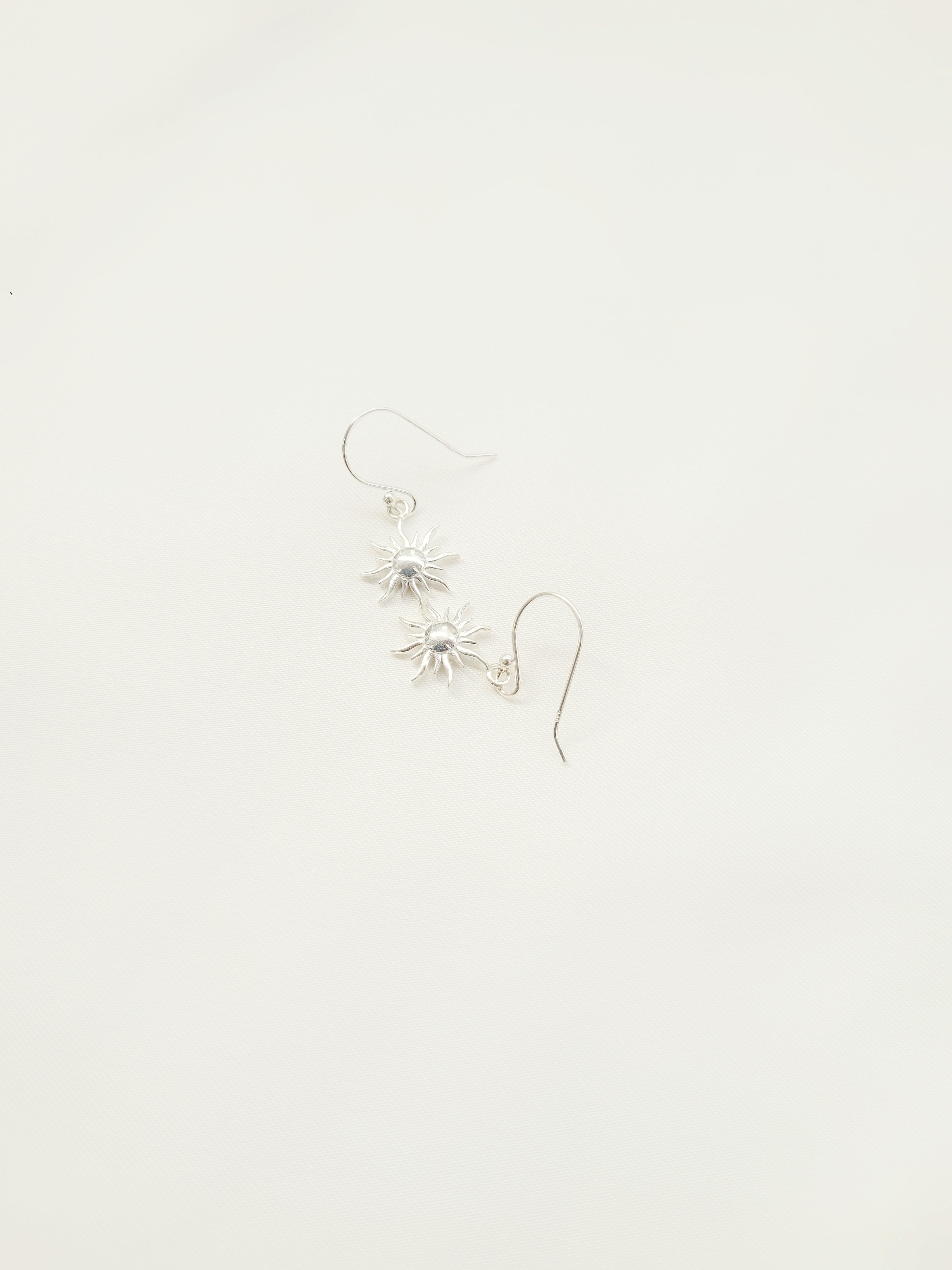 Sun Glow 92.5 Silver Drop Earrings - Handcrafted