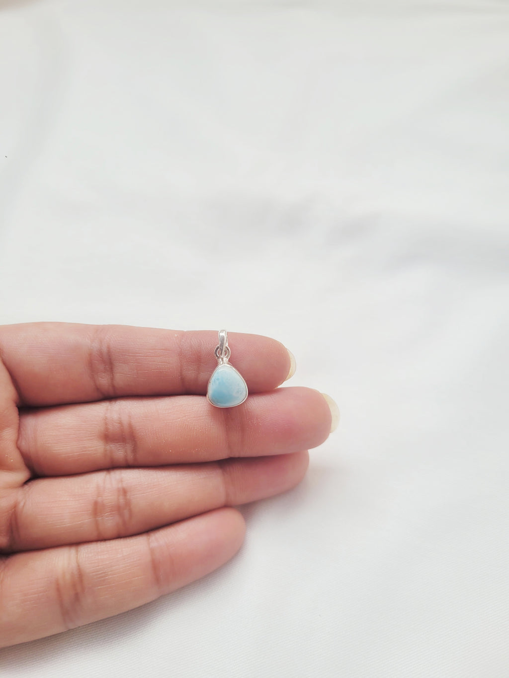 Larimar Teardrop 92.5 Silver Pendant (Without Chain)