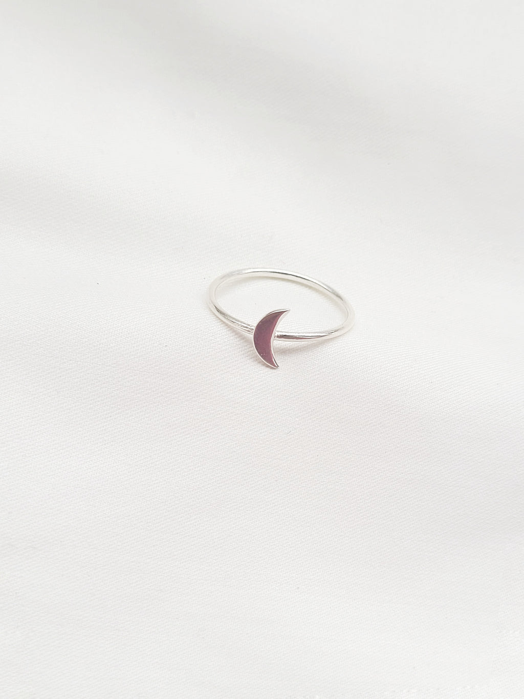 Moon Phase Band 92.5 Silver Minimalistic Ring