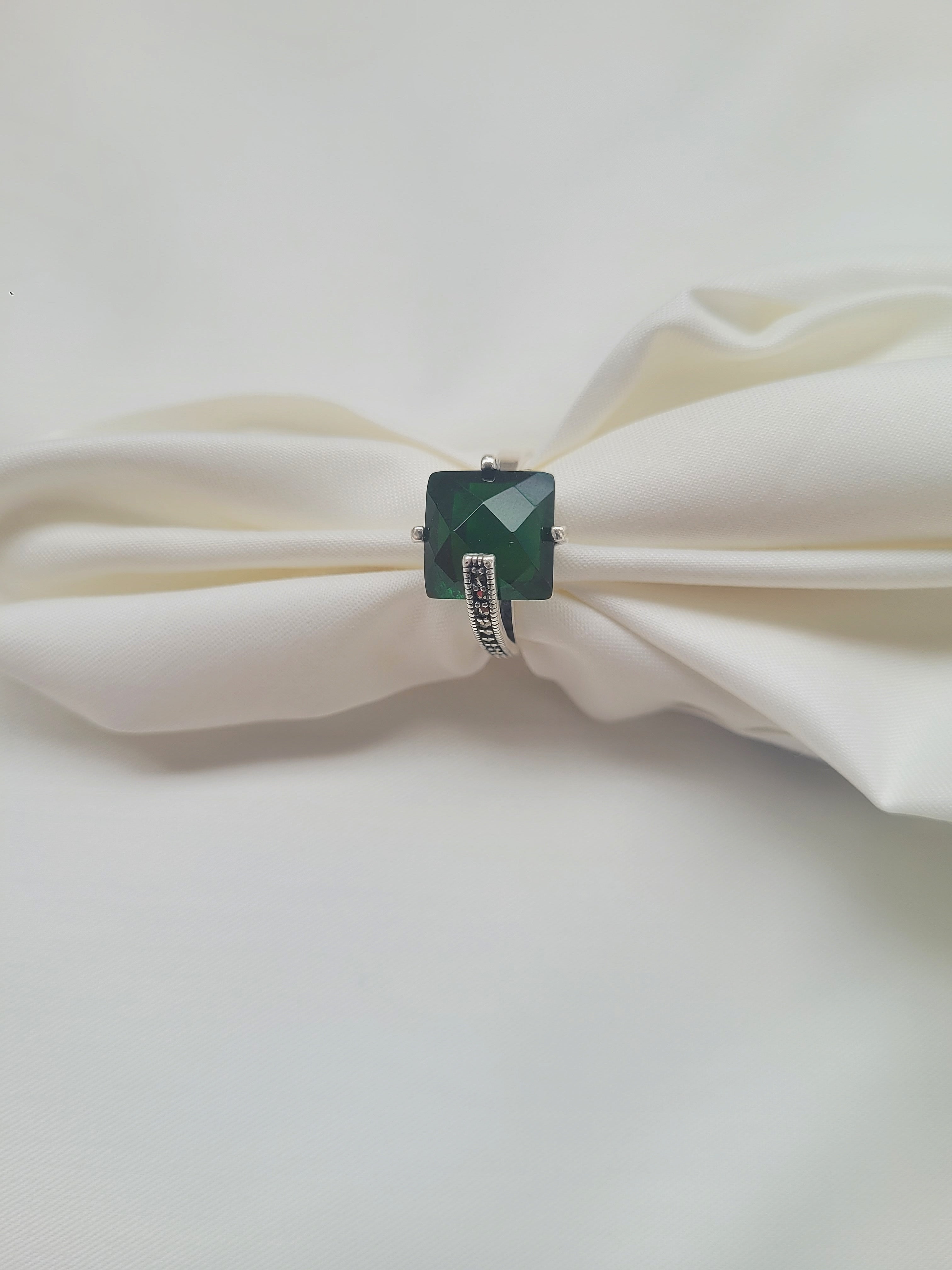Marcasite Regal Square 92.5 Silver Ring