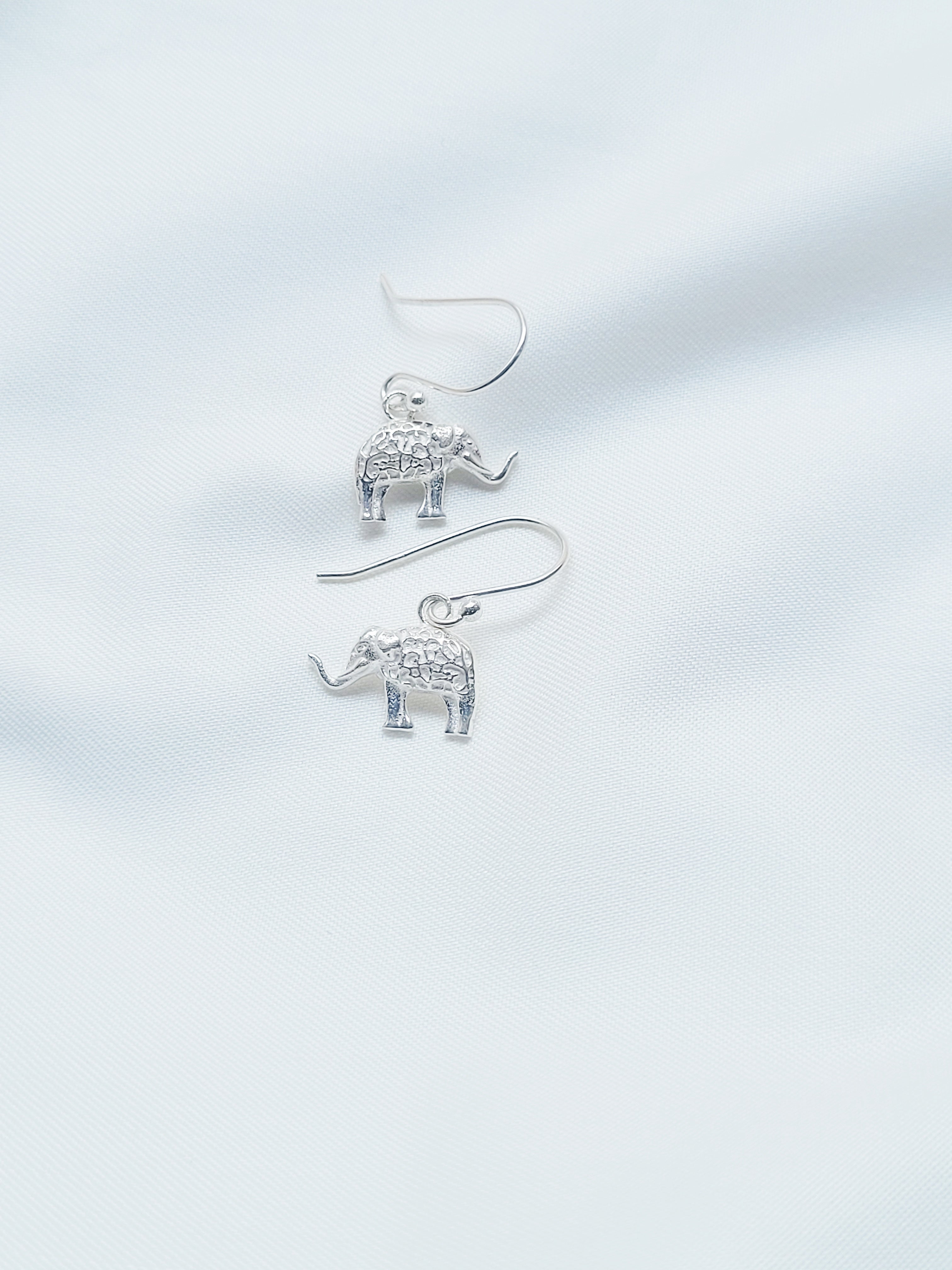 Haathi Shobha 92.5 Silver Drop Earrings - Handcrafted