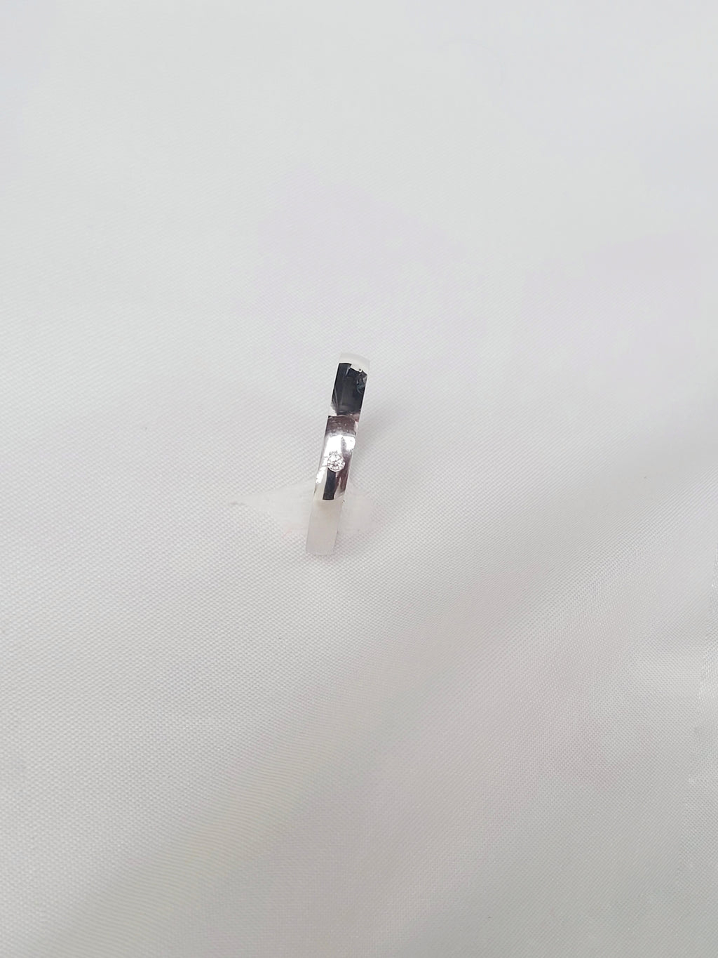 CZ Studded Plain Band 92.5 Silver Ring