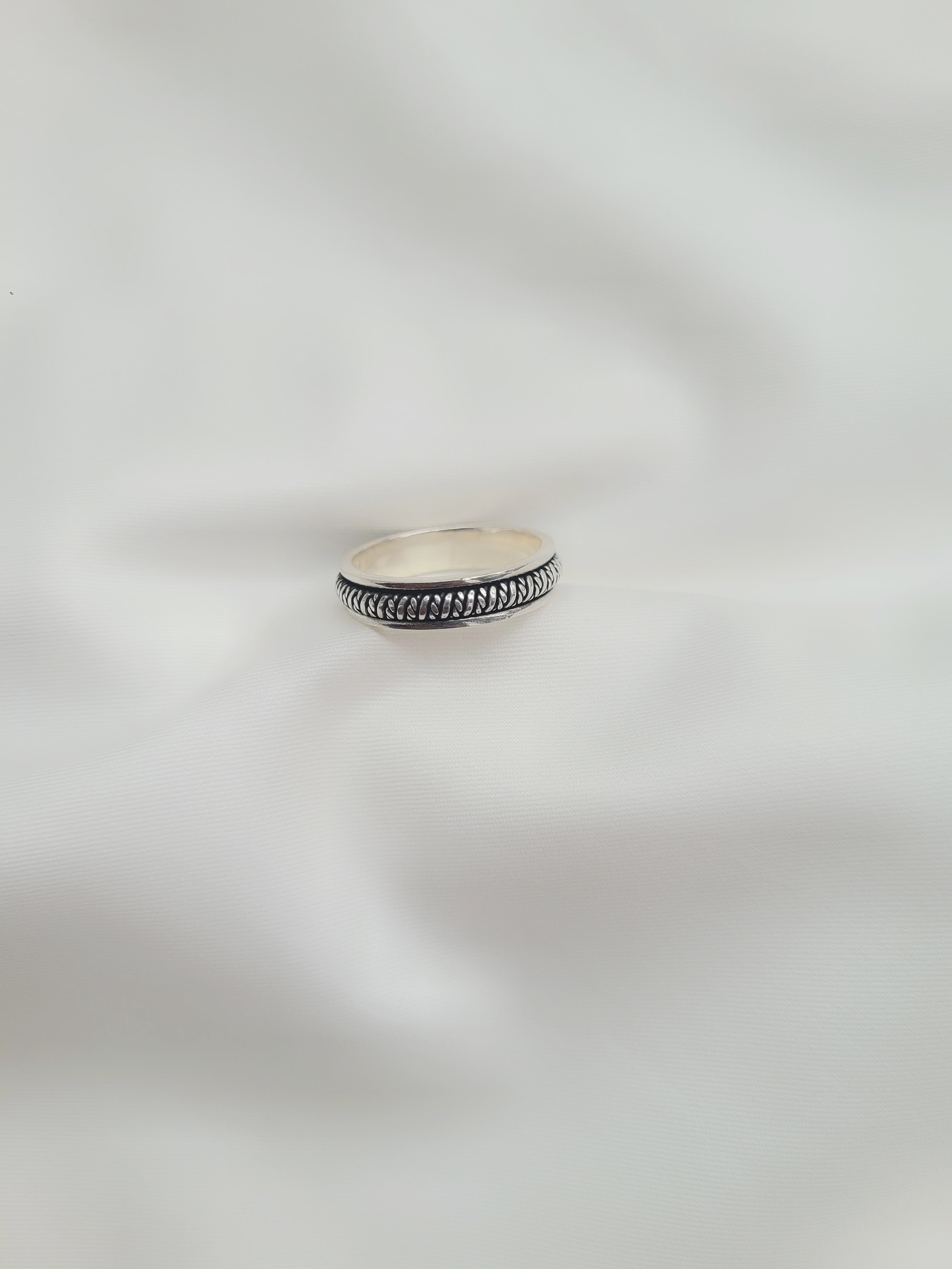 Unity Twist Band 92.5 Silver Handcrafted Men’s Ring