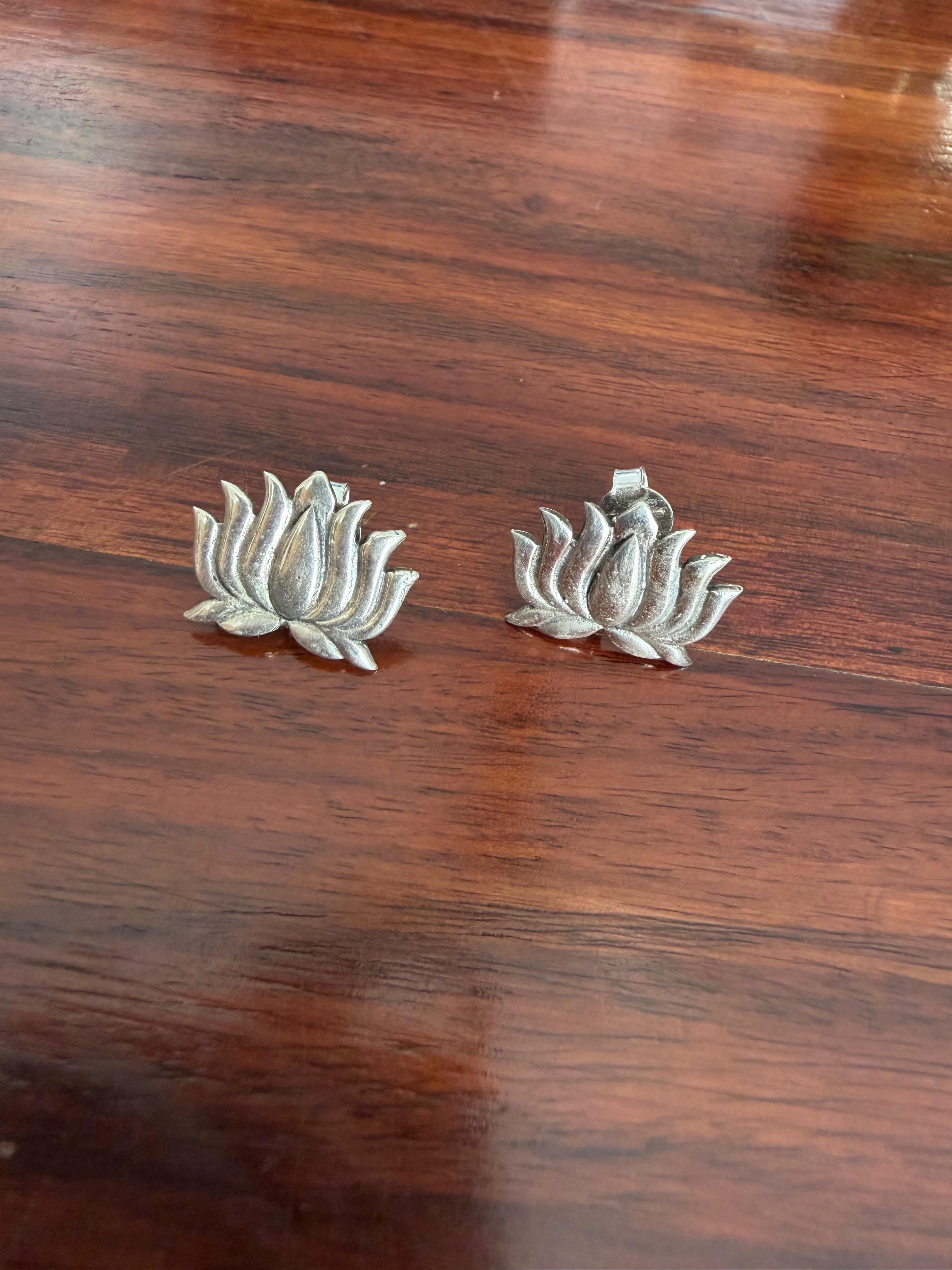 Kamalika Chitai Studs 92.5 Silver Earrings - Handcrafted