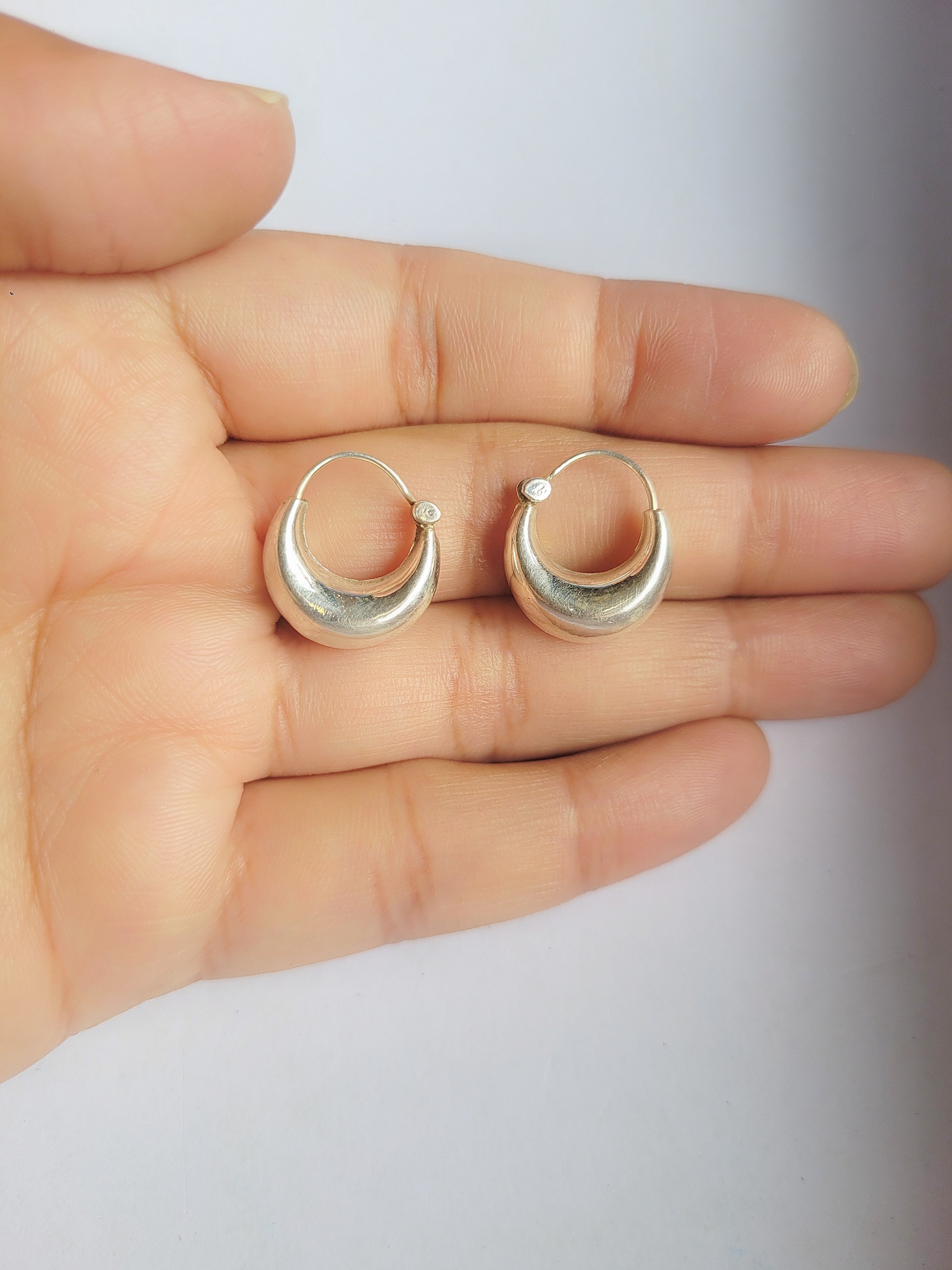 Chandrika Chime 92.5 Silver Statement Hoop Earrings