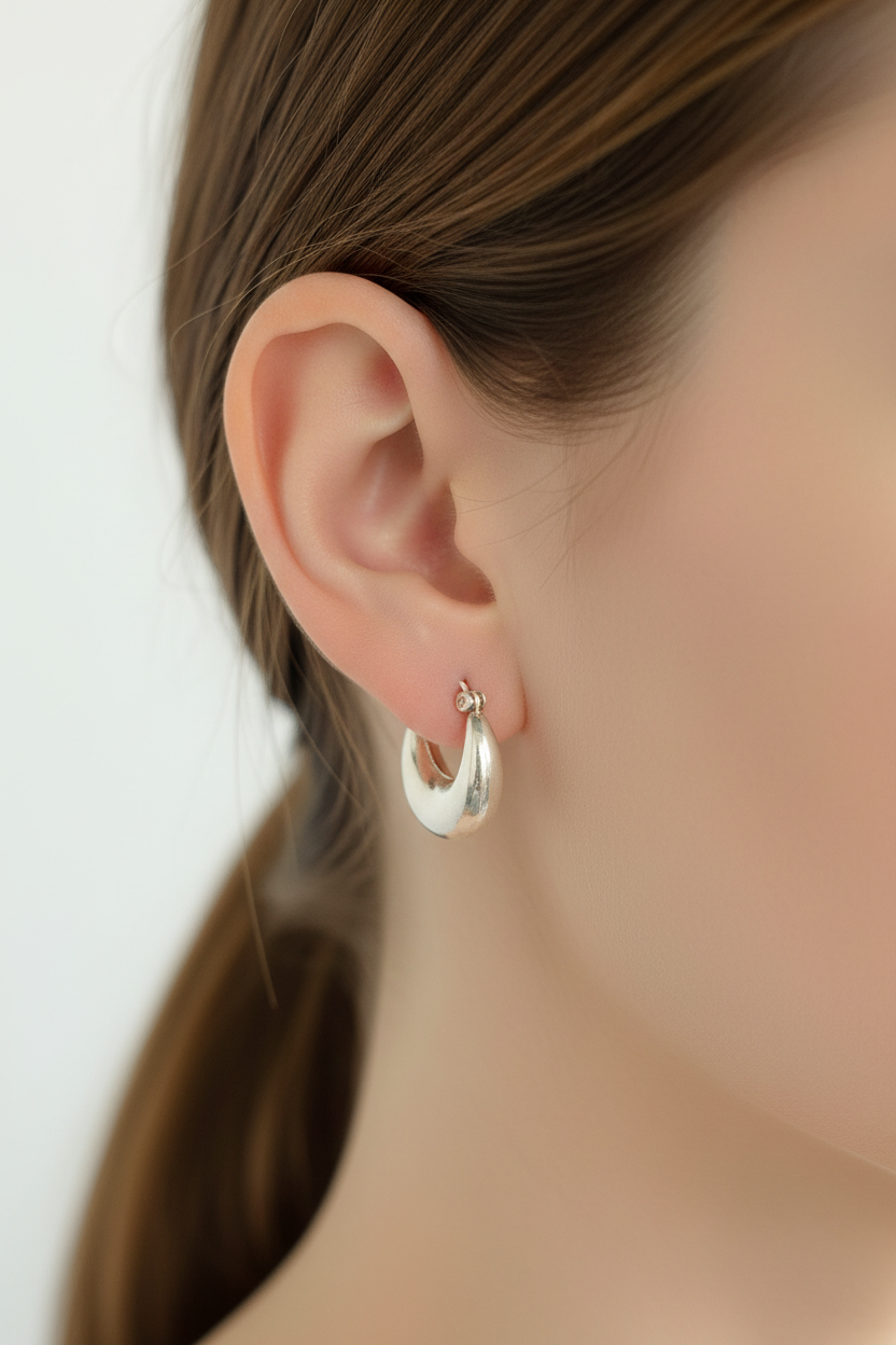 Chandrika Chime 925 Silver Statement Hoop Earrings