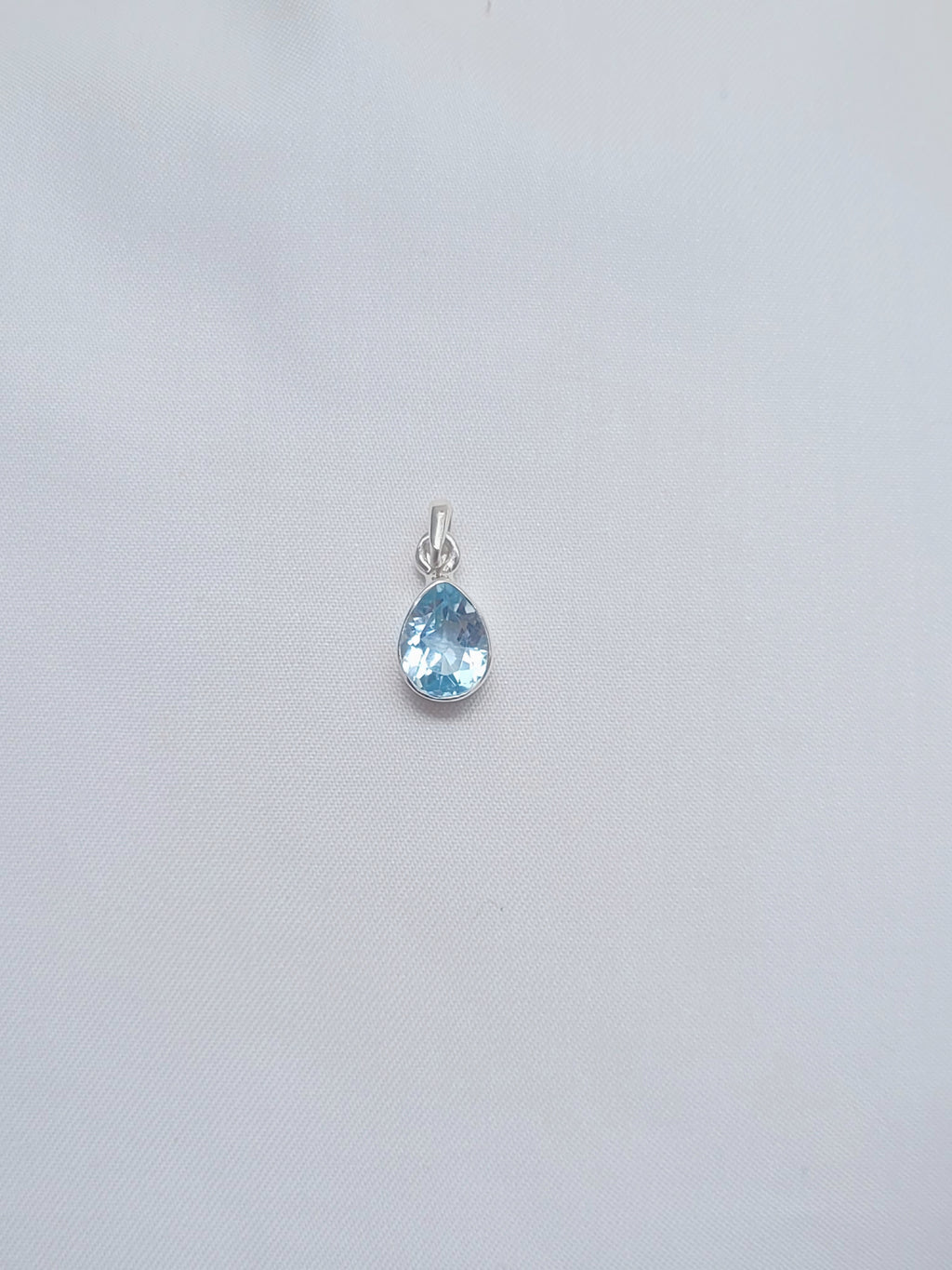 Teardrop Blue Topaz 92.5 Silver Pendant (Without Chain)