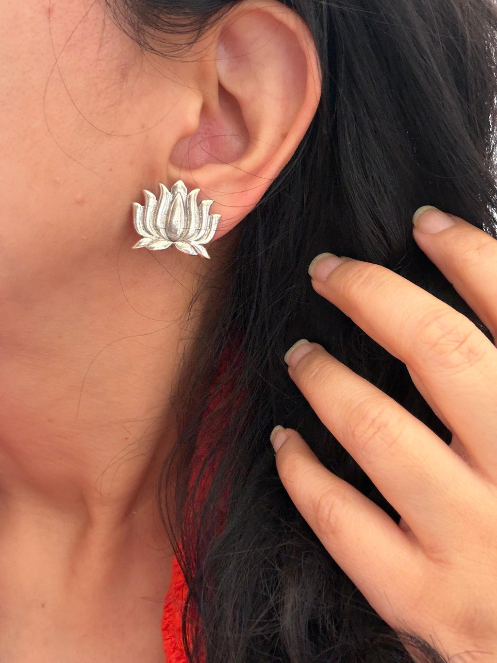 Kamalika Chitai Jhumkas 925 Silver 3-in-1 Earrings - Handcrafted