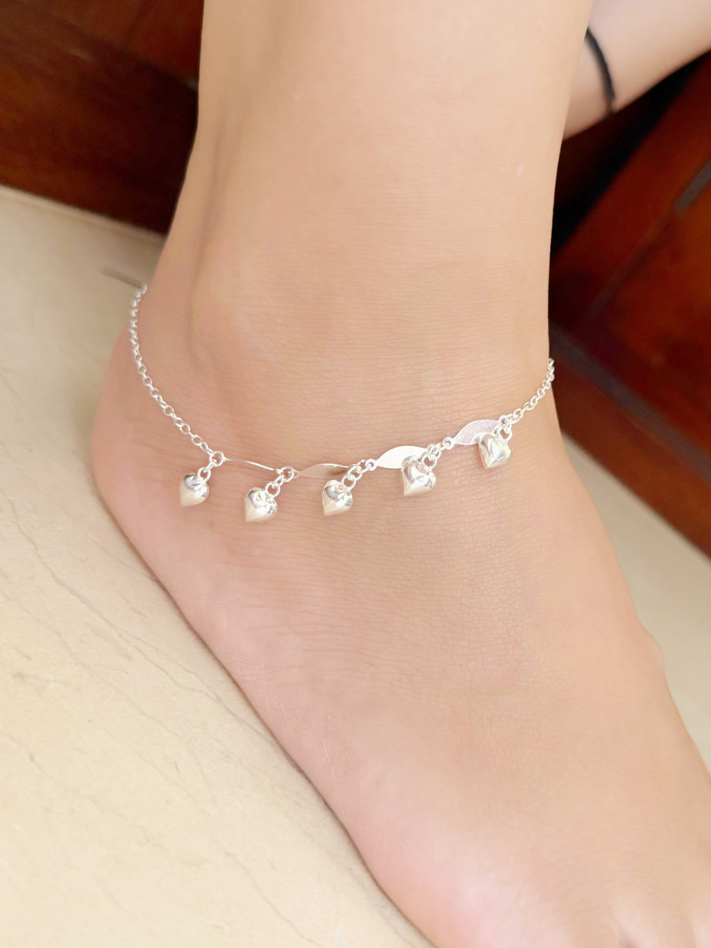 Hridya Manjri 925 Lightweight Silver Anklet - Single