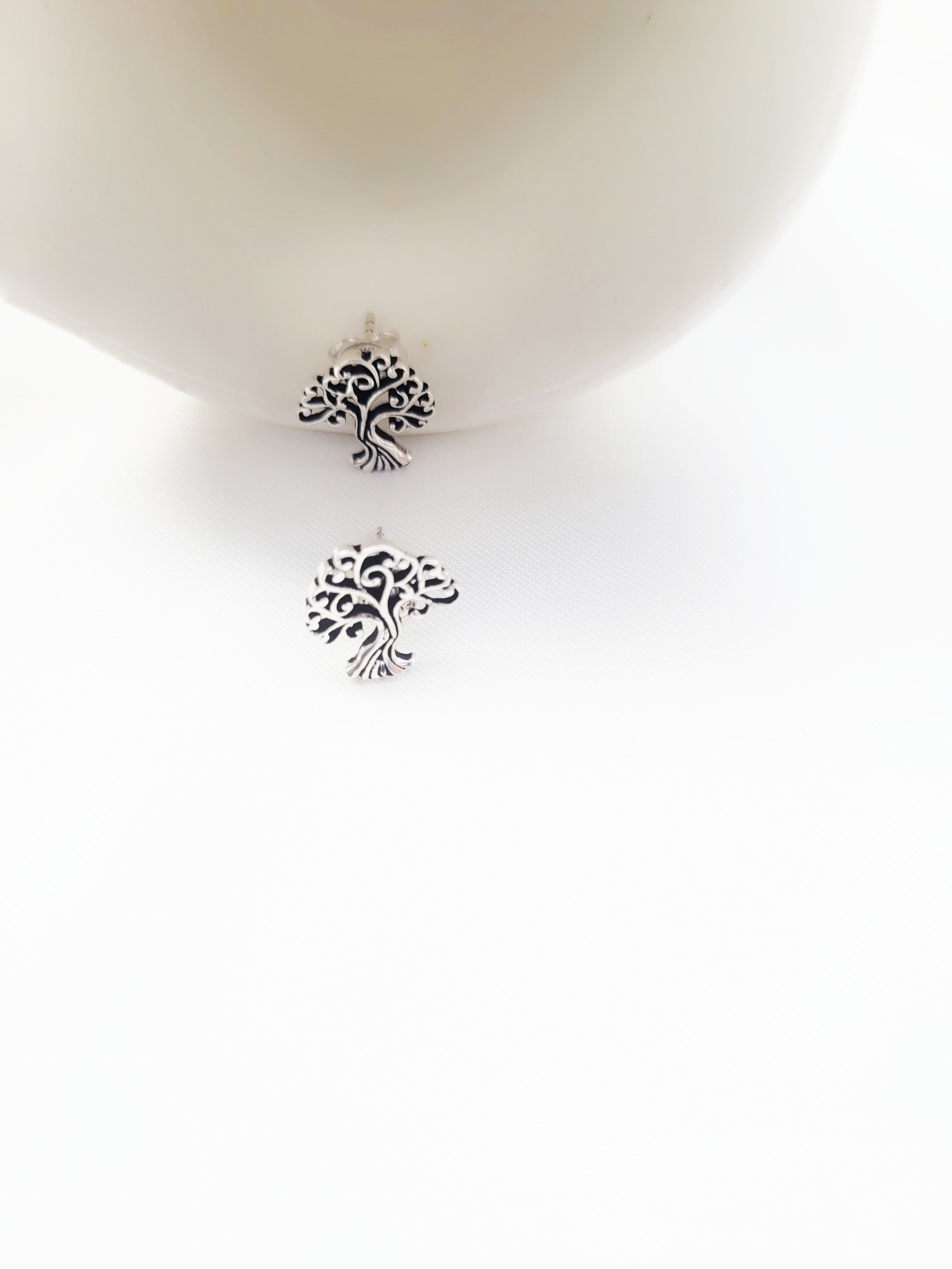 Tree Stud 92.5 Silver Earrings - Handcrafted