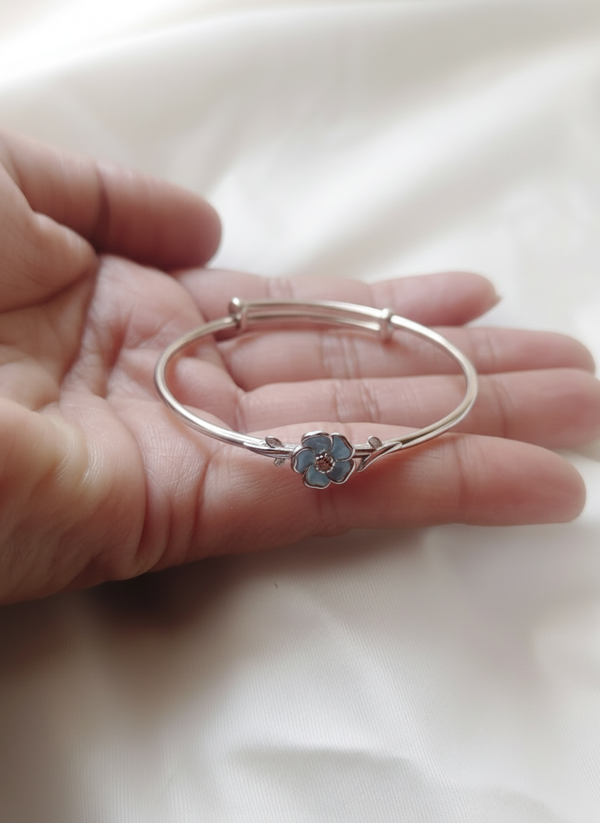 Blossom - 92.5 Silver Bracelet With Flower Motif for Kids