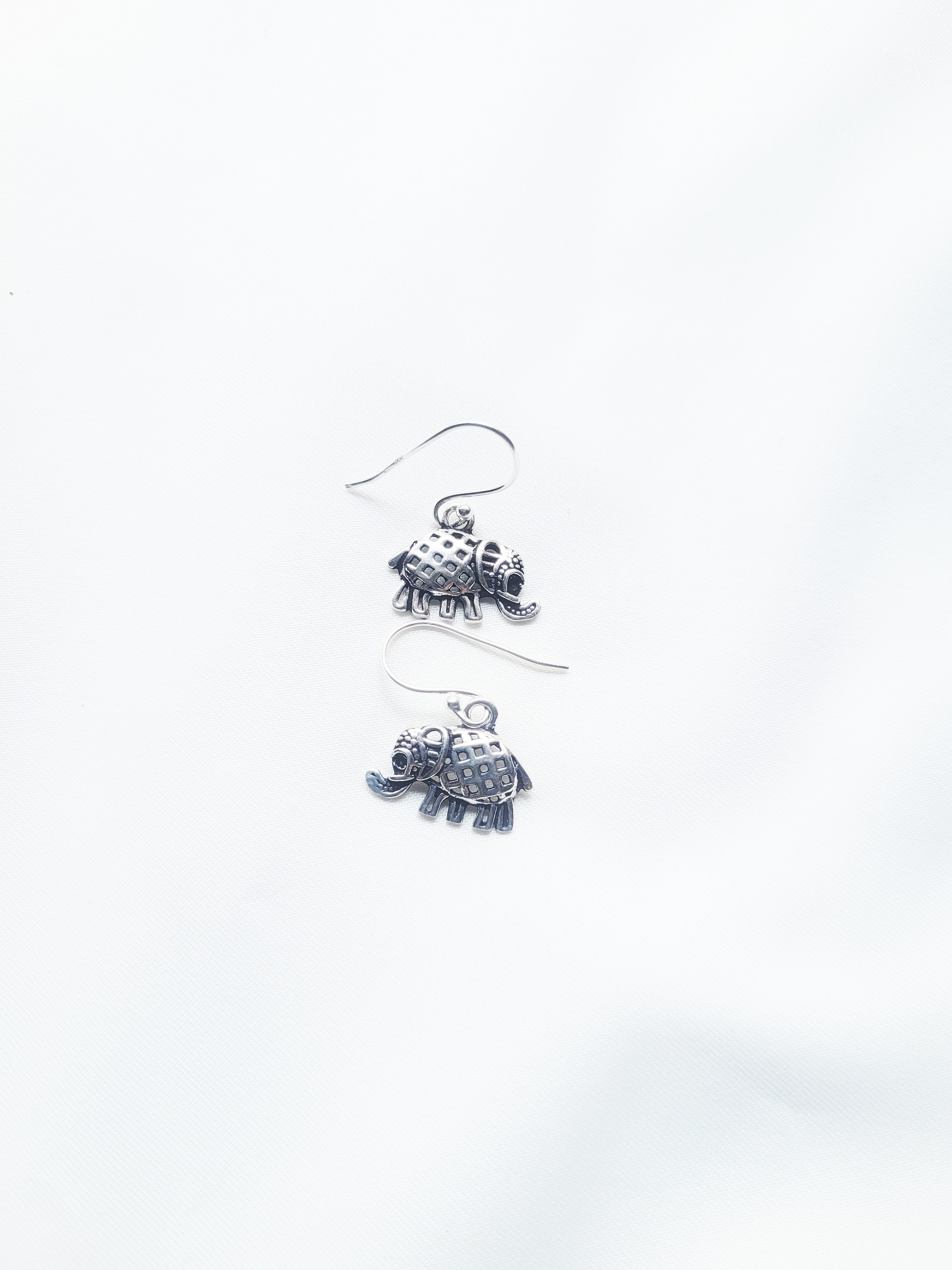 Haathi Charm 92.5 Silver Drop Earrings - Handcrafted